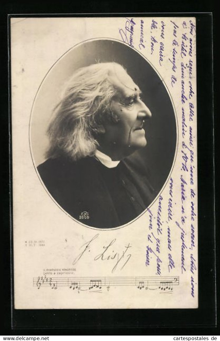 AK Franz Liszt, Der Gealterte Musiker Im Seitlichen Portrait  - Artiesten