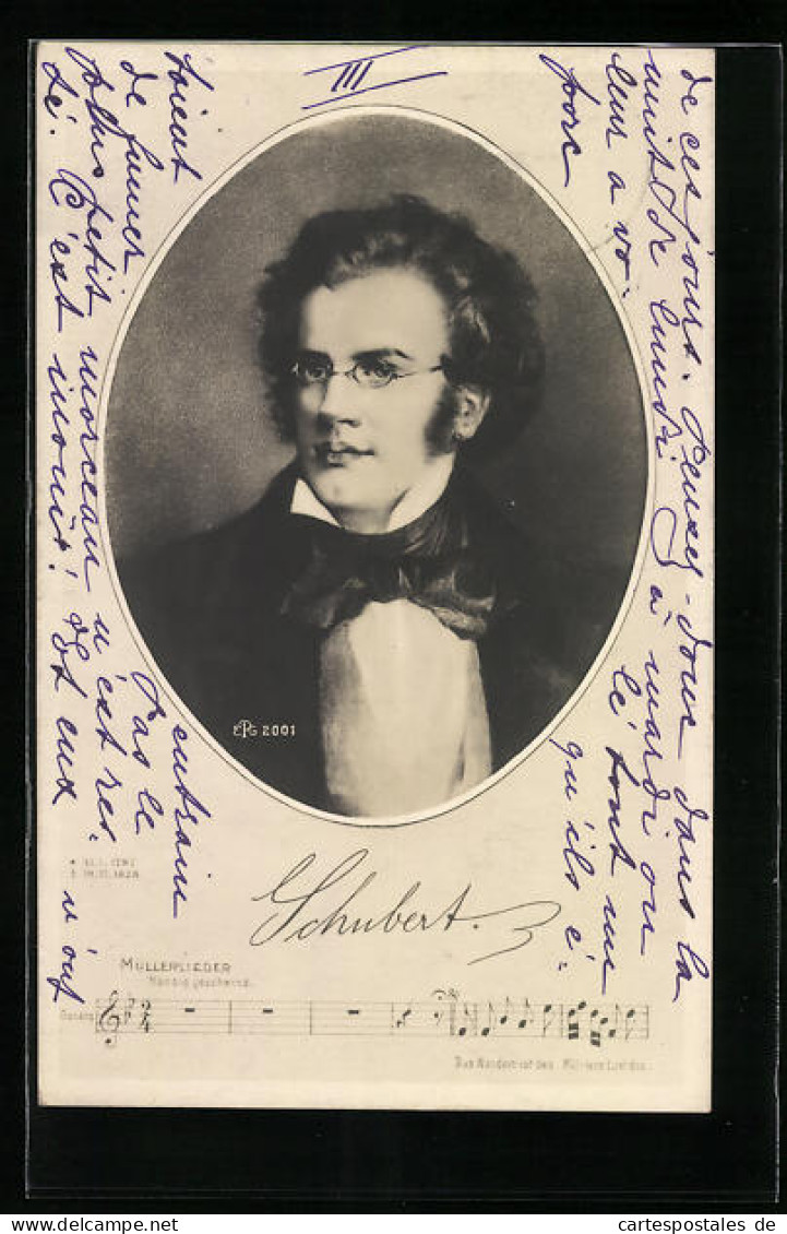 AK Schubert, Musikerportrait, Müllerlieder  - Artistes