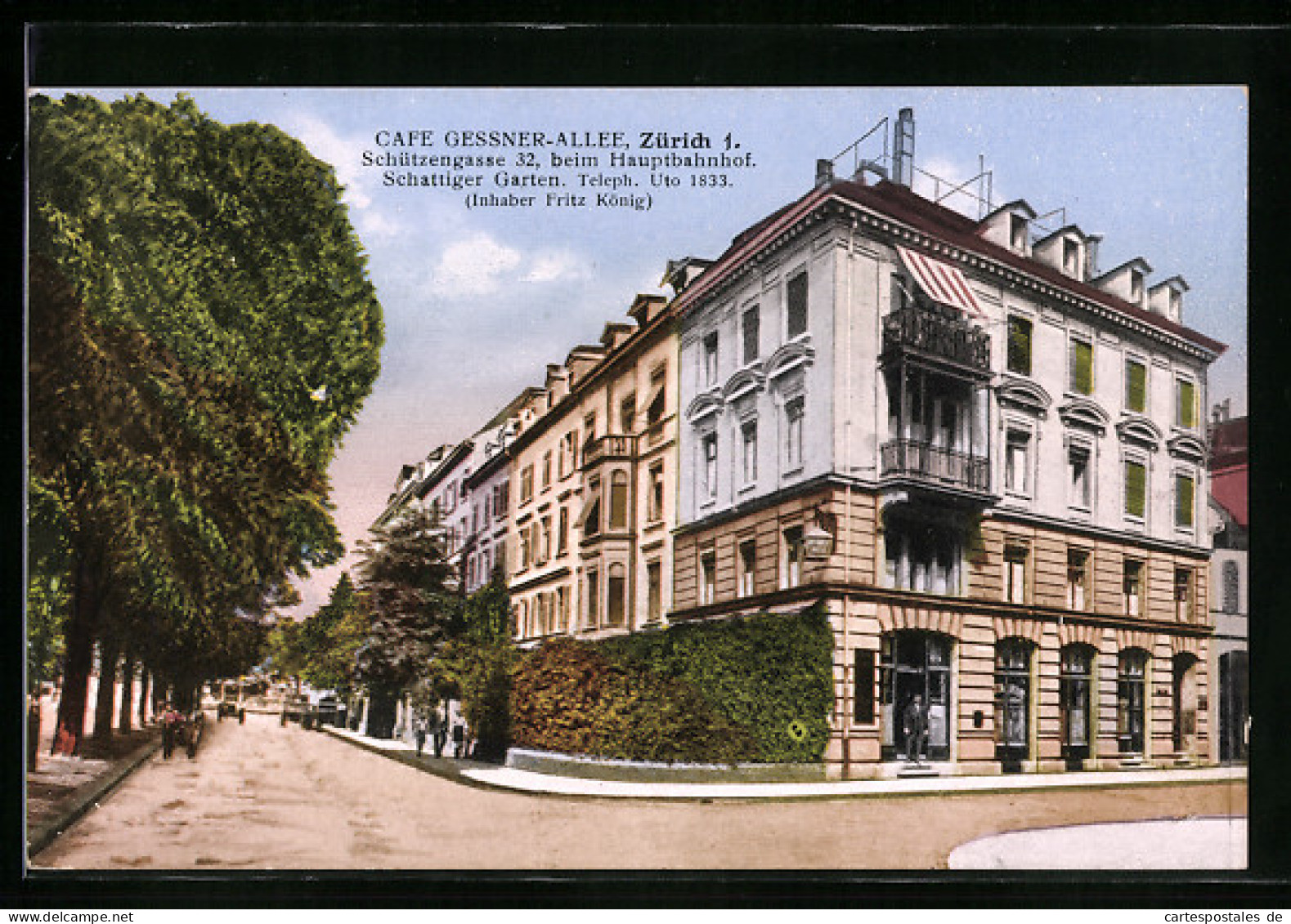 AK Zürich, Cafe Gessner-Allee In Der Schützengasse 32  - Other & Unclassified