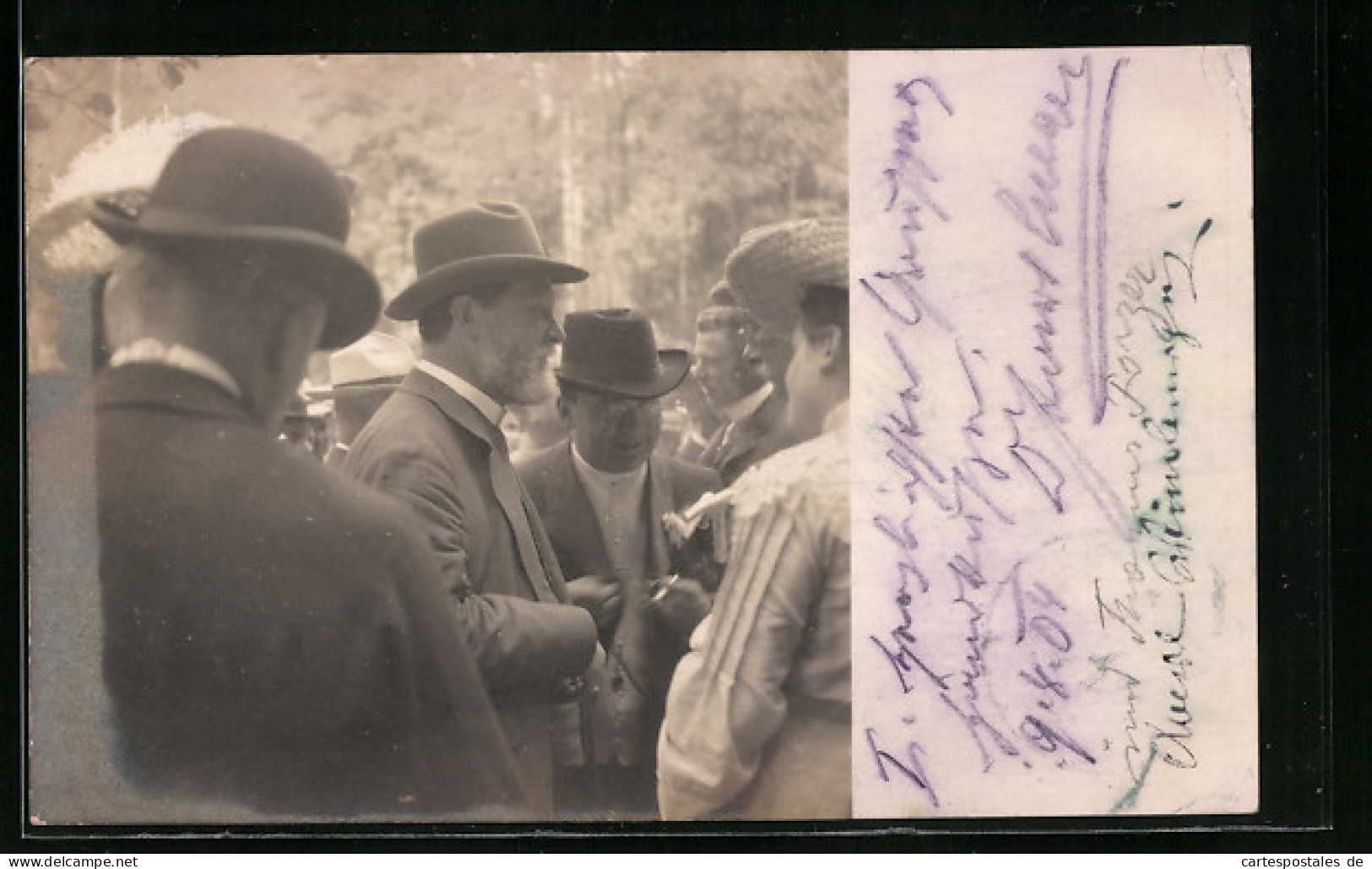 Foto-AK Bürgermeister Carl Lueger Auf Einem Empfang, Original Autograph  - Hombres Políticos Y Militares