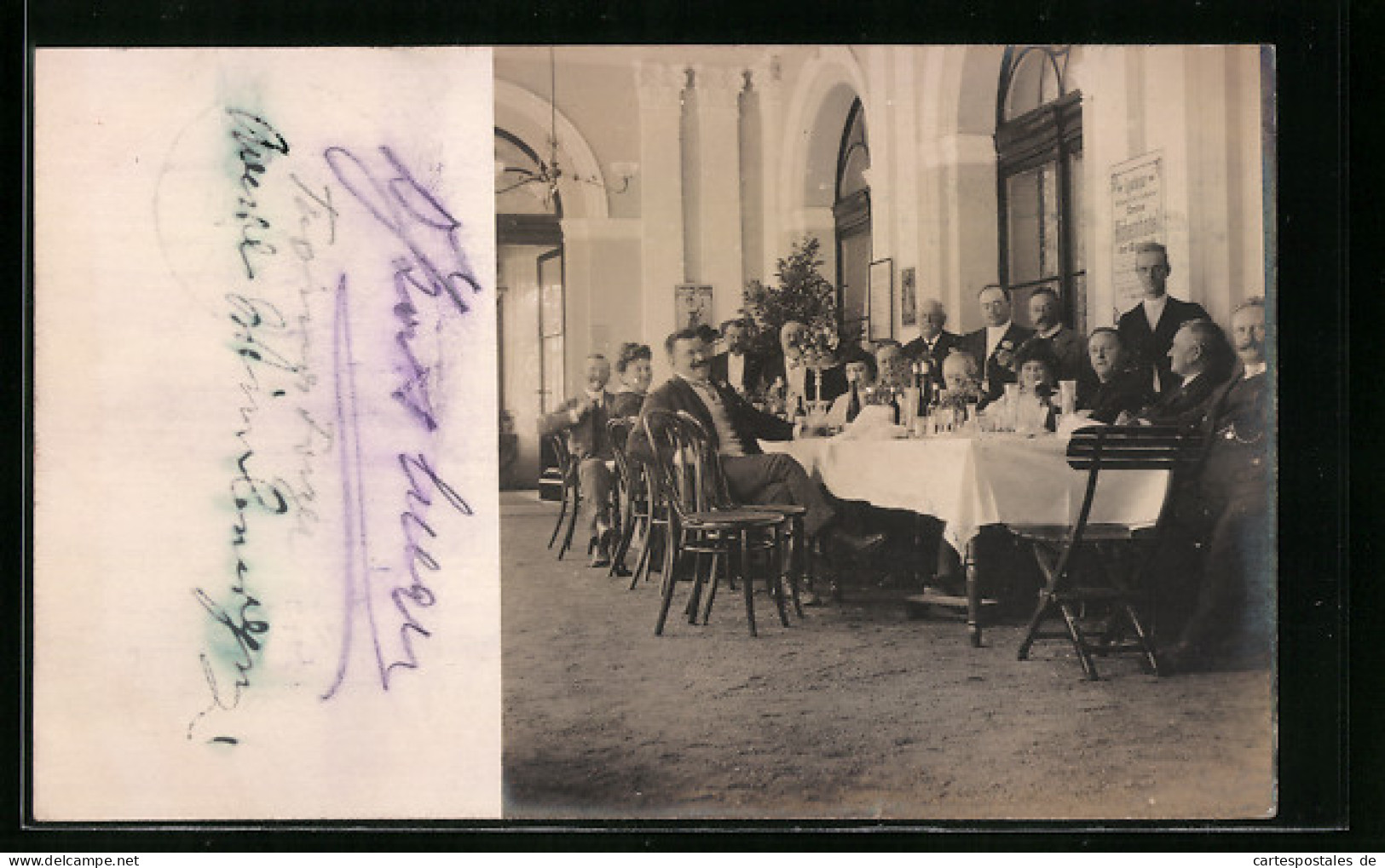 Foto-AK Bürgermeister Carl Lueger Bei Einem Dinner, Original Autograph  - Politische Und Militärische Männer
