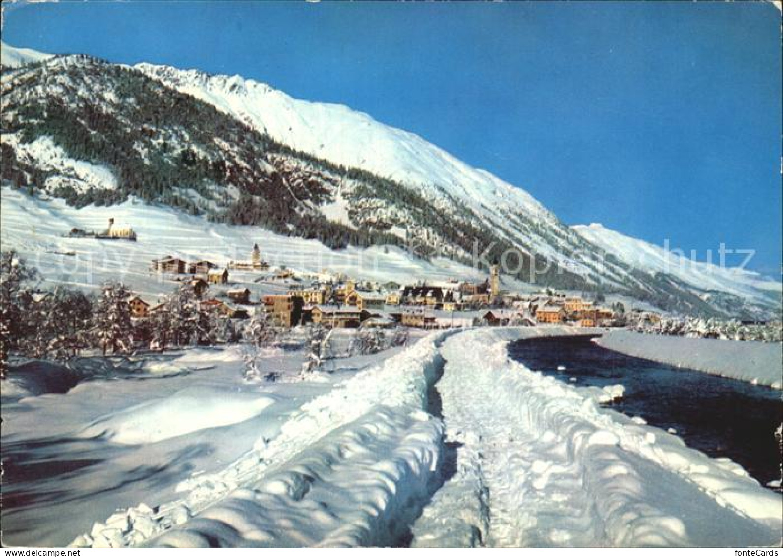 12458063 Samaden Winterlandschaft Samedan  - Andere & Zonder Classificatie