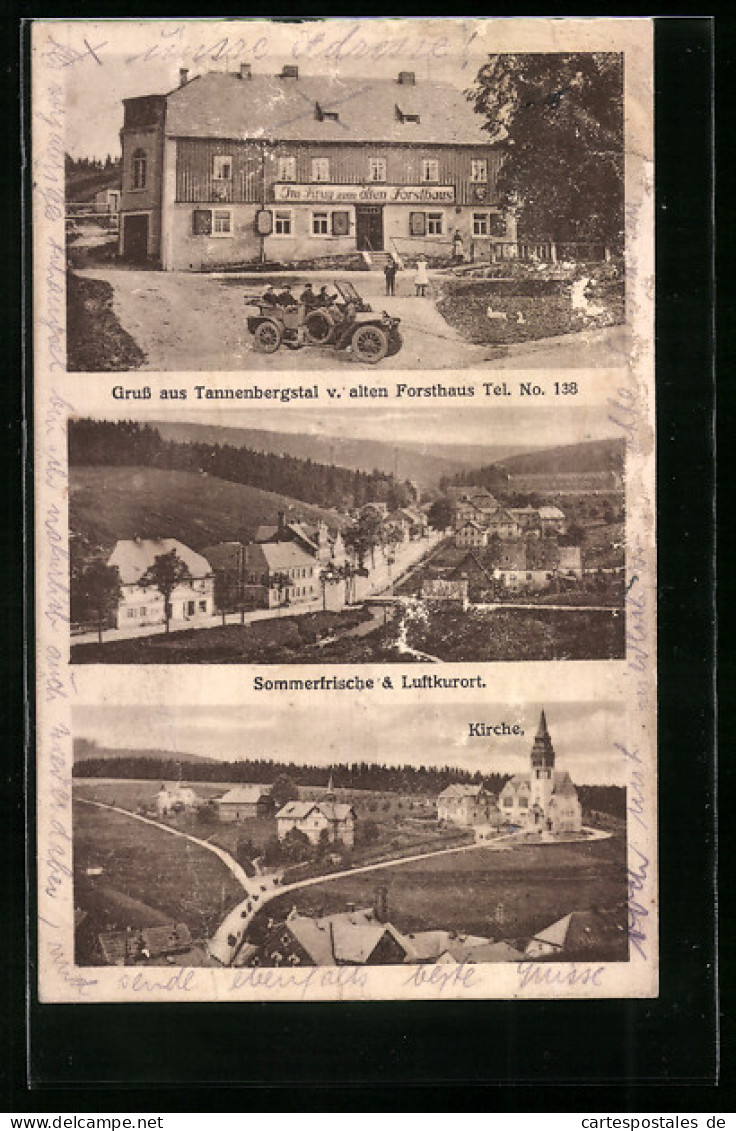AK Tannenbergstal, Forsthaus, Ortsansicht Mit Kirche  - Hunting