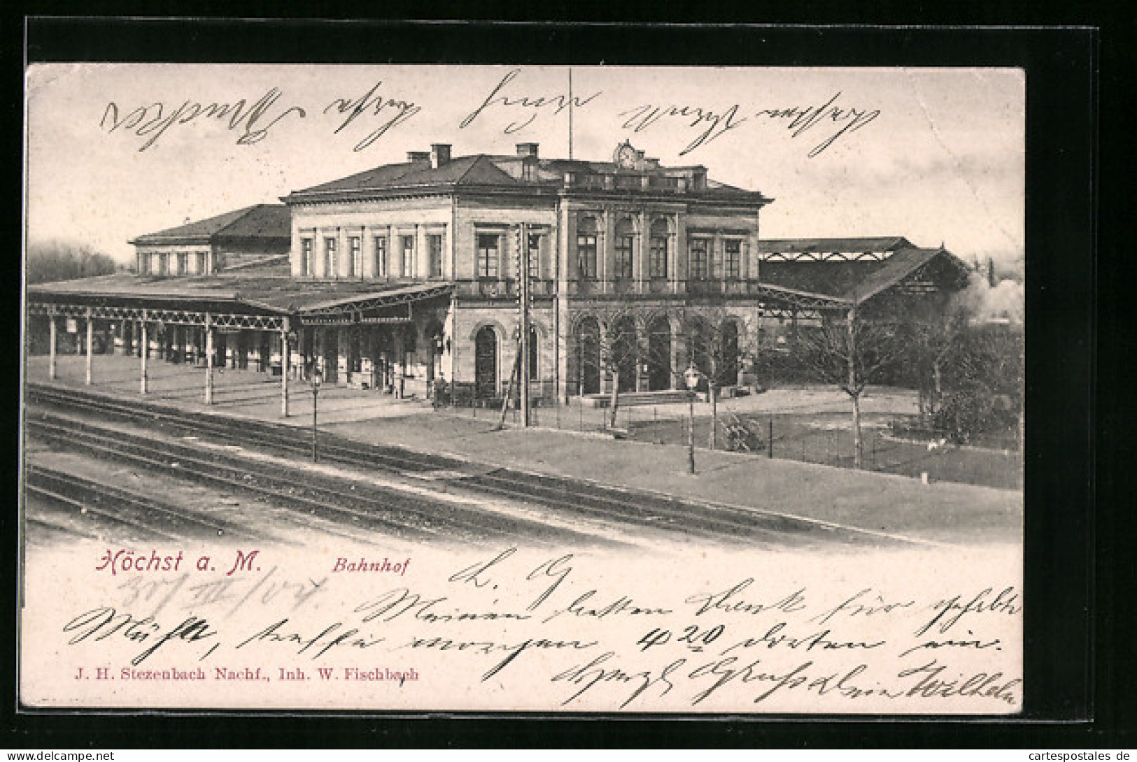 AK Frankfurt-Höchst, Bahnhof Mit Bahnsteig  - Frankfurt A. Main