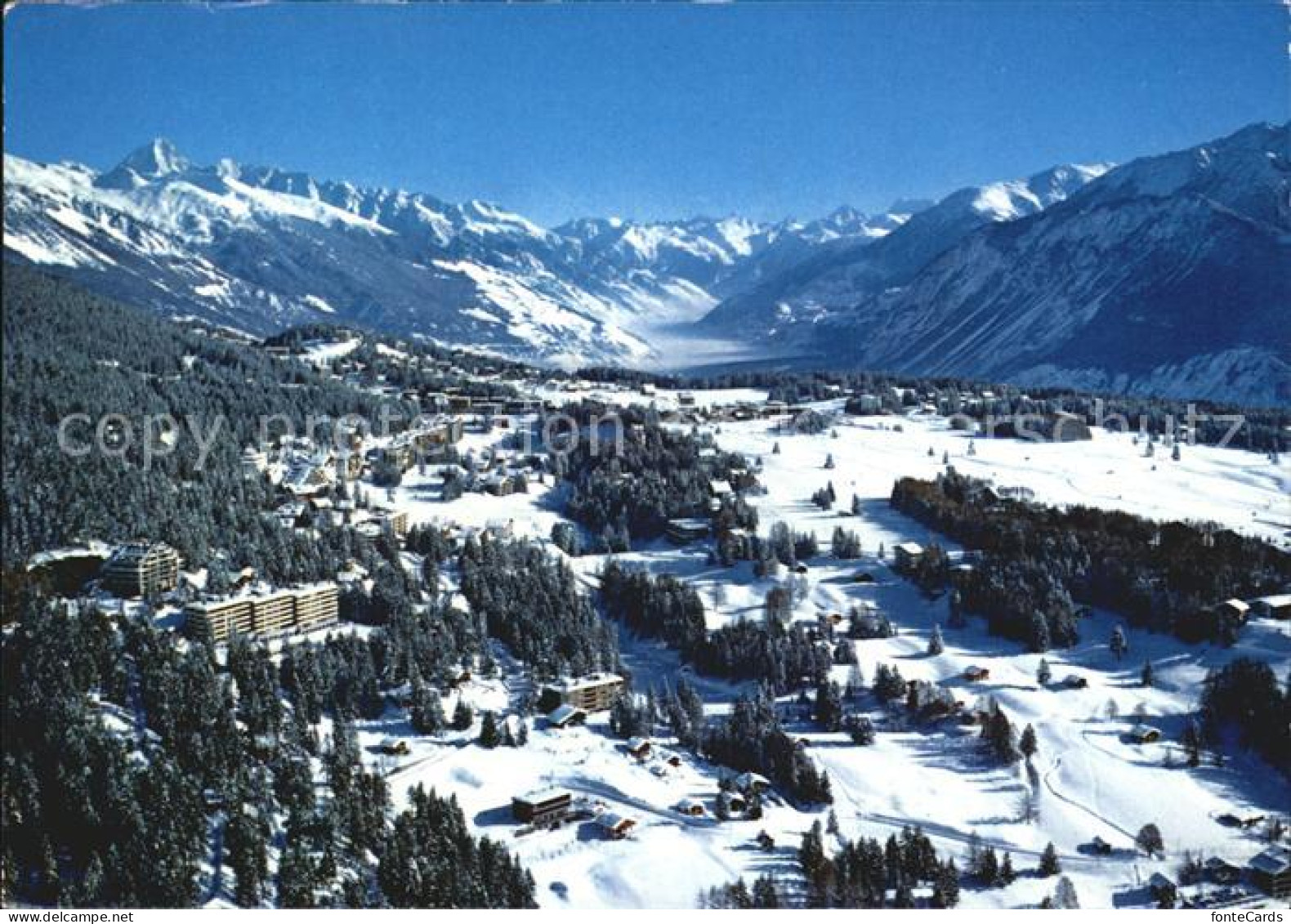 12458012 Crans-sur-Sierre Panorama Winter  Crans-sur-Sierre  - Andere & Zonder Classificatie