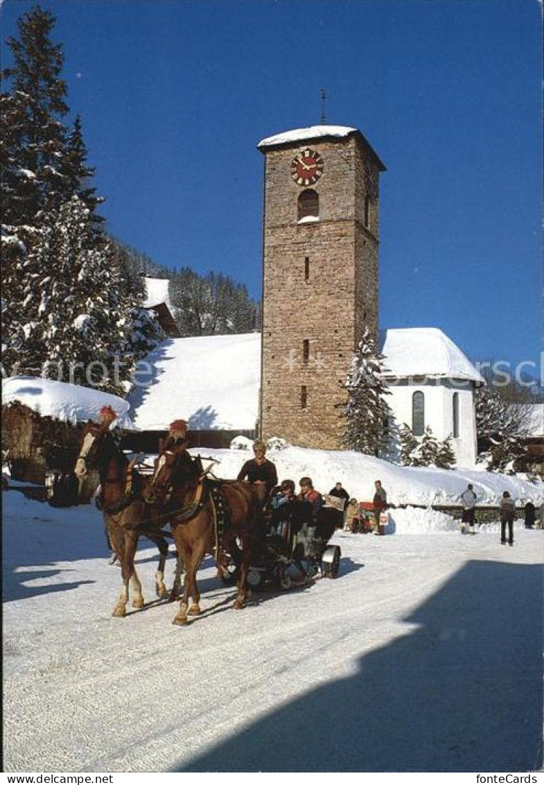 12458008 Adelboden Pferdeschlitten Kirche  Adelboden BE - Andere & Zonder Classificatie