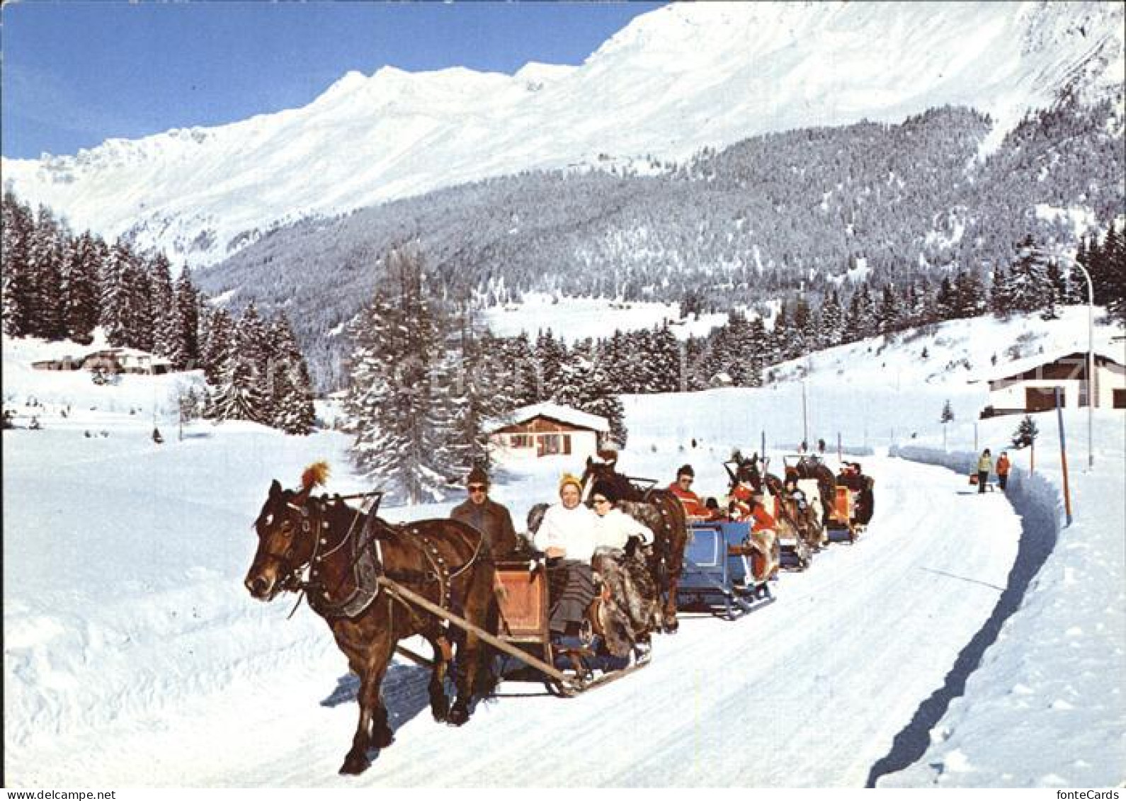 12457010 Lenzerheide GR Pferdeschlittenfahrt Nach Sporz  Lenzerheide Chur - Autres & Non Classés