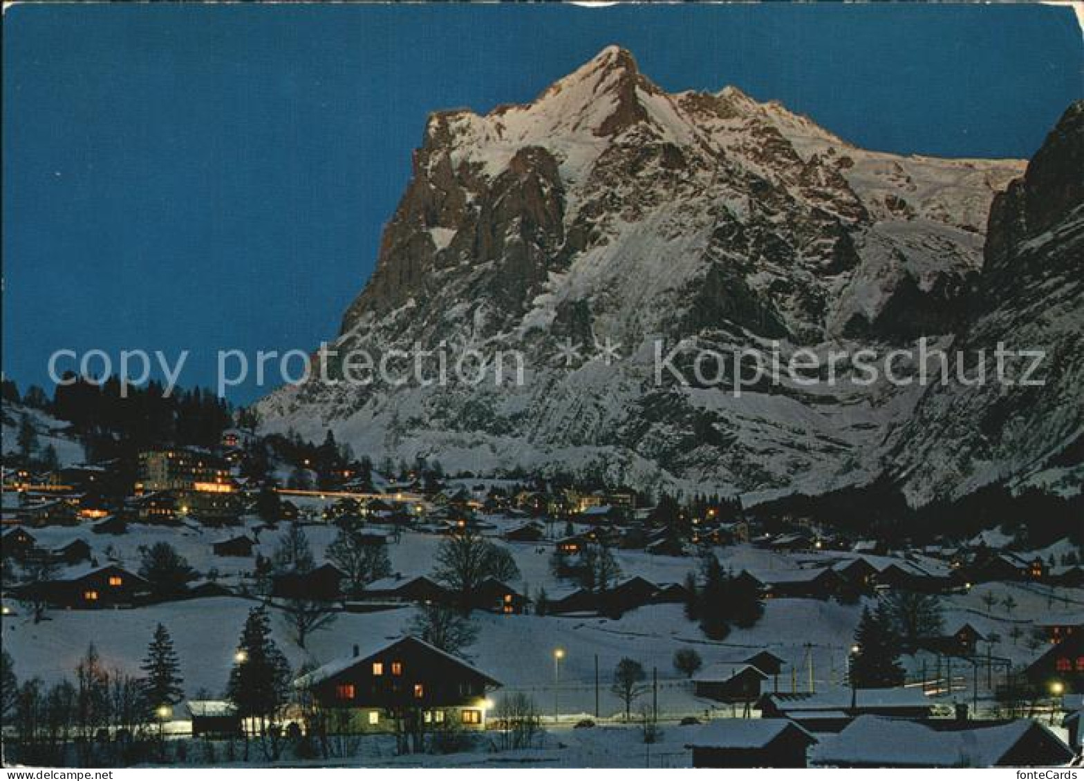 12456950 Grindelwald Bei Nacht Mit Wetterhorn Grindelwald - Autres & Non Classés