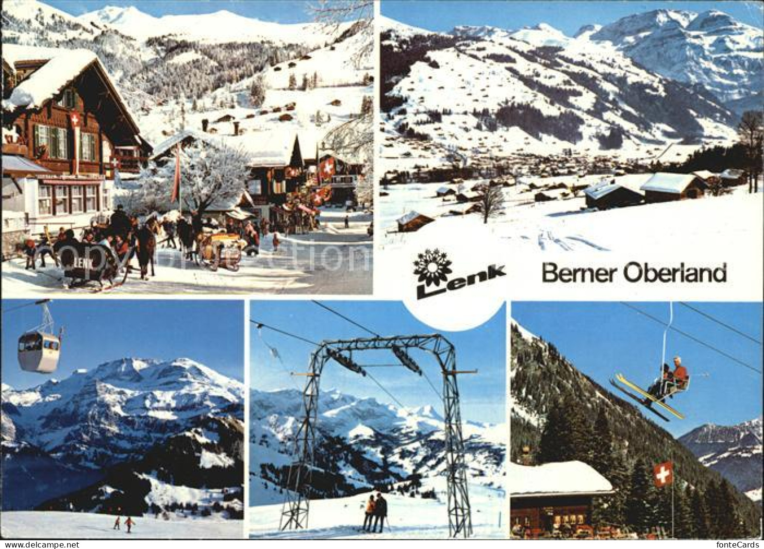 12456921 Lenk Simmental Dorfpartie Pferdeschlitten Panorama Gondelbahn Skilifte  - Autres & Non Classés