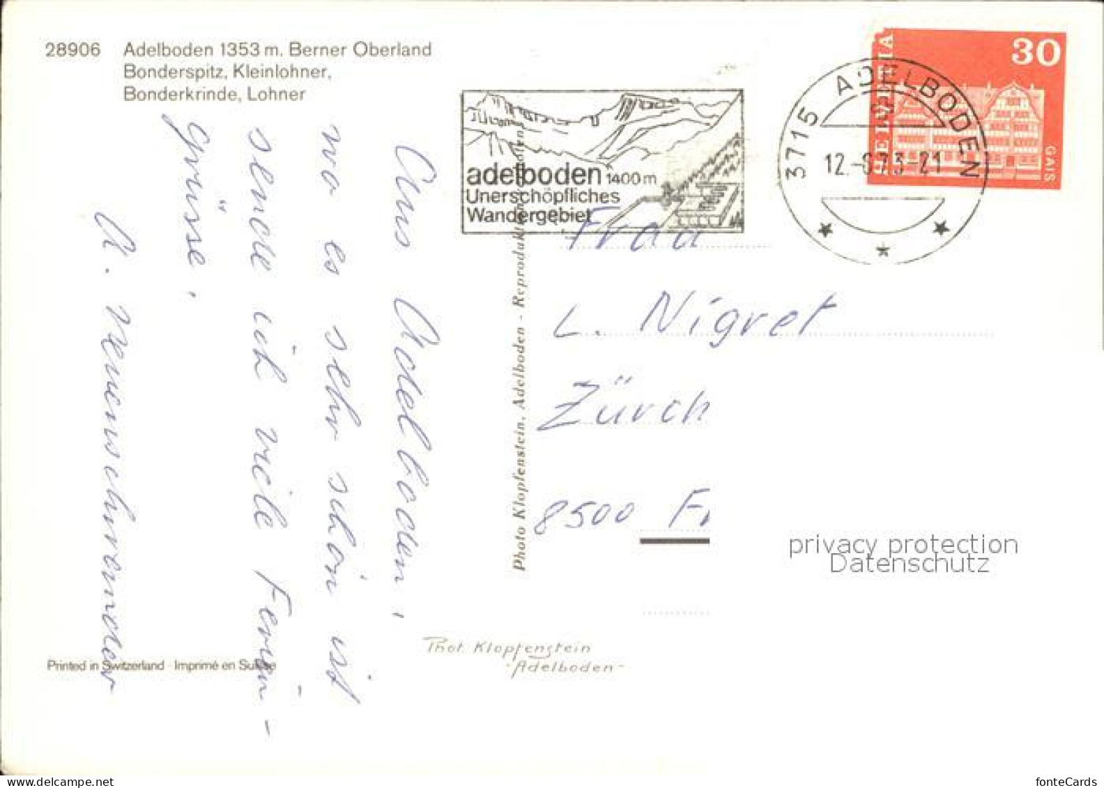 12456912 Adelboden Mit Bonderspitz Kleinlohner Bonderkrinde Lohner Adelboden BE - Autres & Non Classés