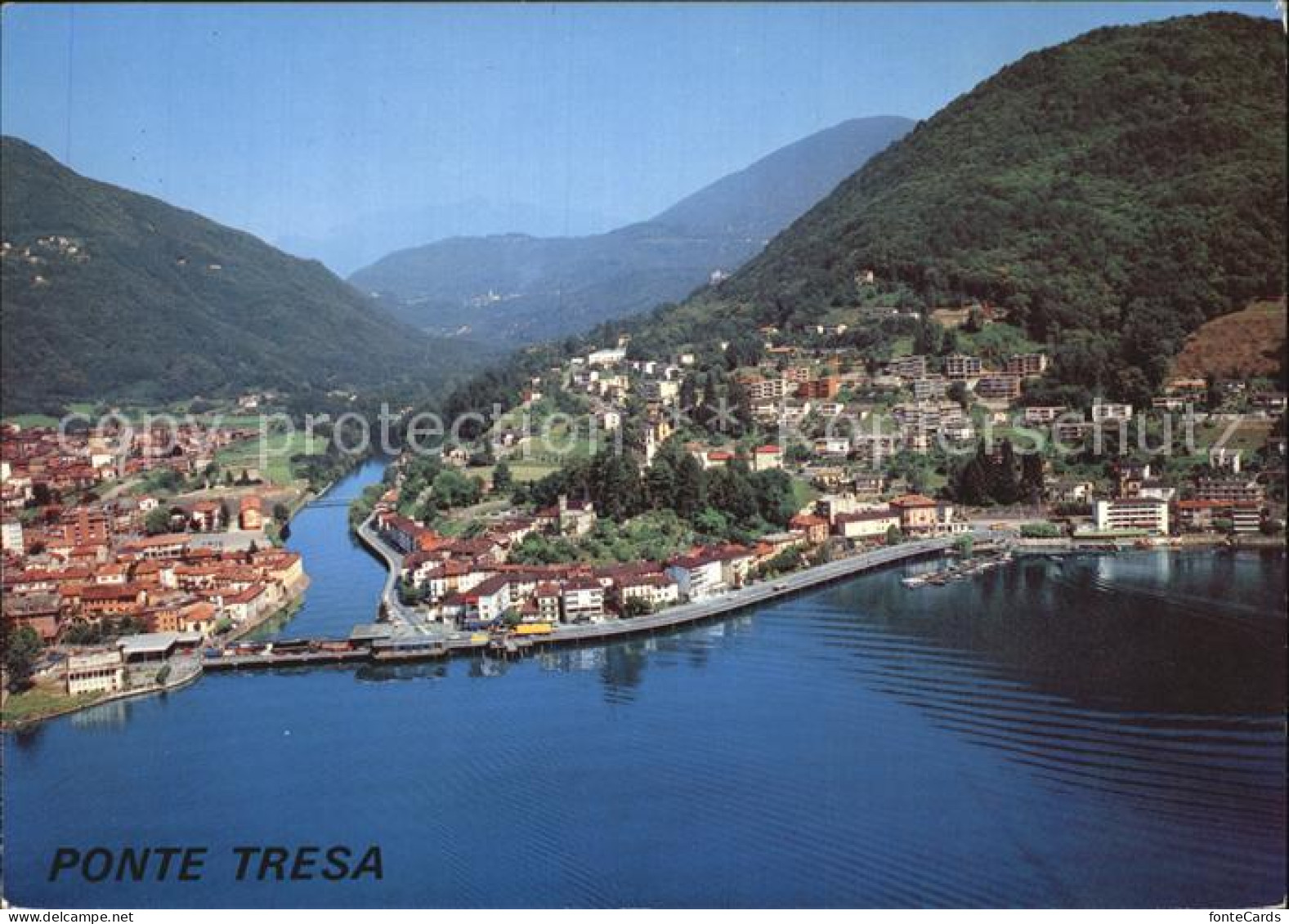 12456833 Ponte Tresa Lago Di Lugano Fliegeraufnahme Ponte Tresa - Autres & Non Classés