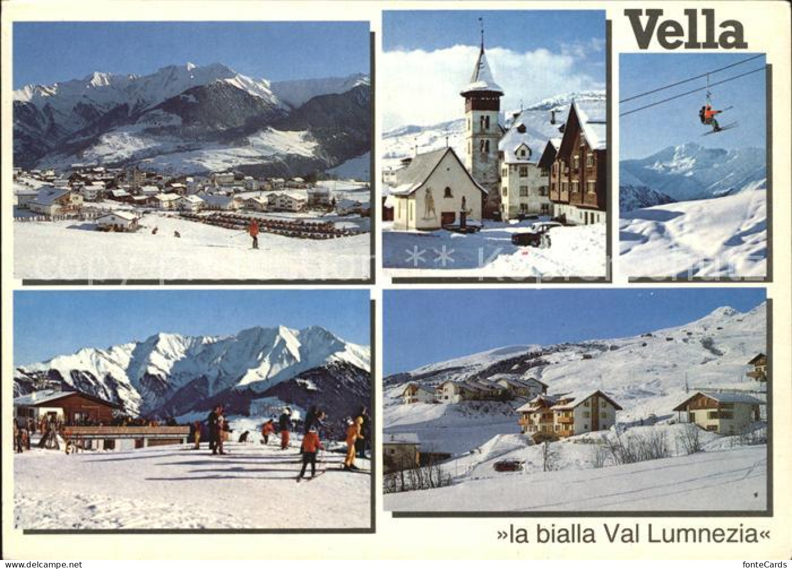 12456142 Vella Total Kirche Skilift Dorfblick Vella - Sonstige & Ohne Zuordnung