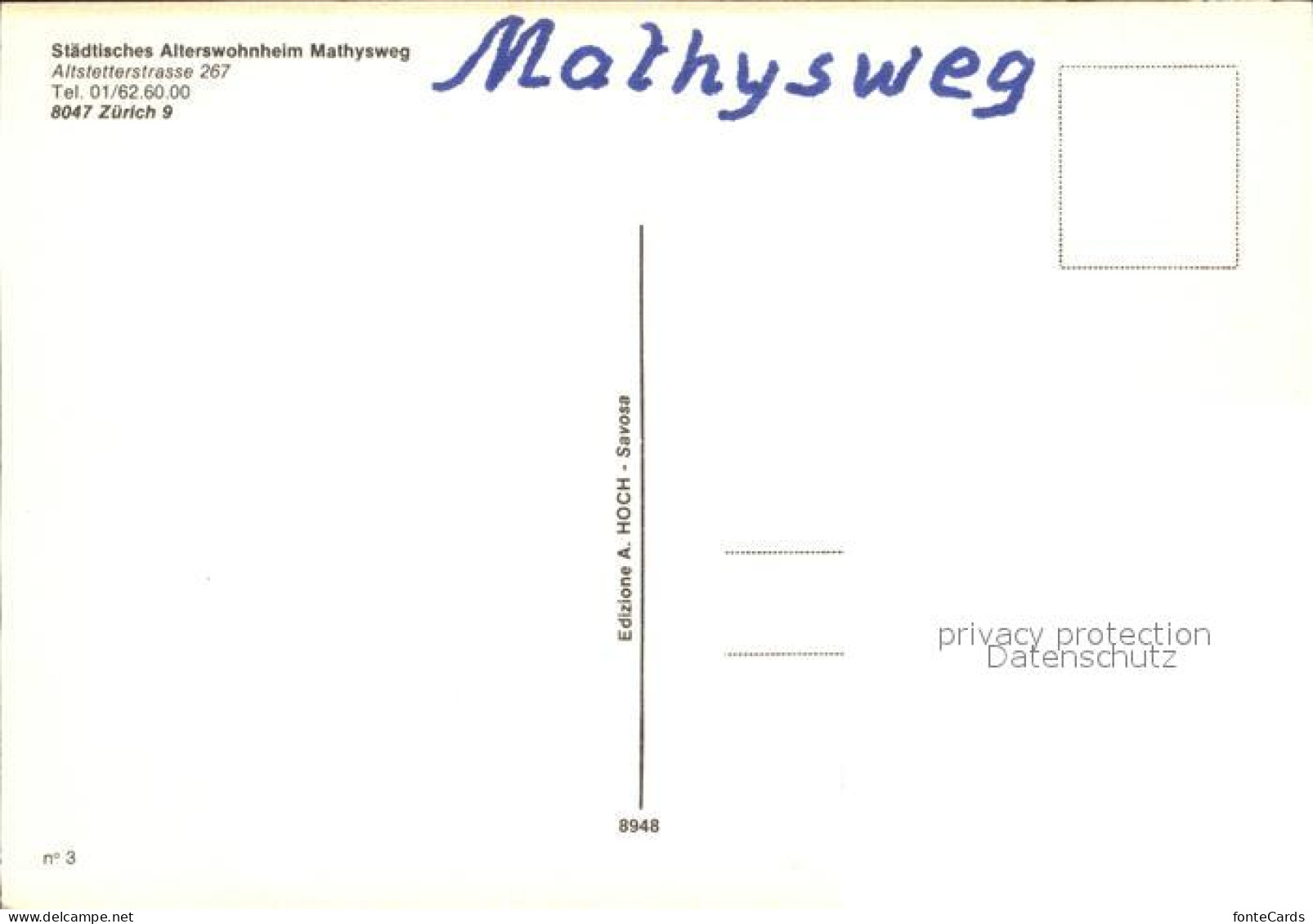 12456123 Zuerich ZH Staedt Alterswohnheim Mathysweg Details Zuerich - Altri & Non Classificati