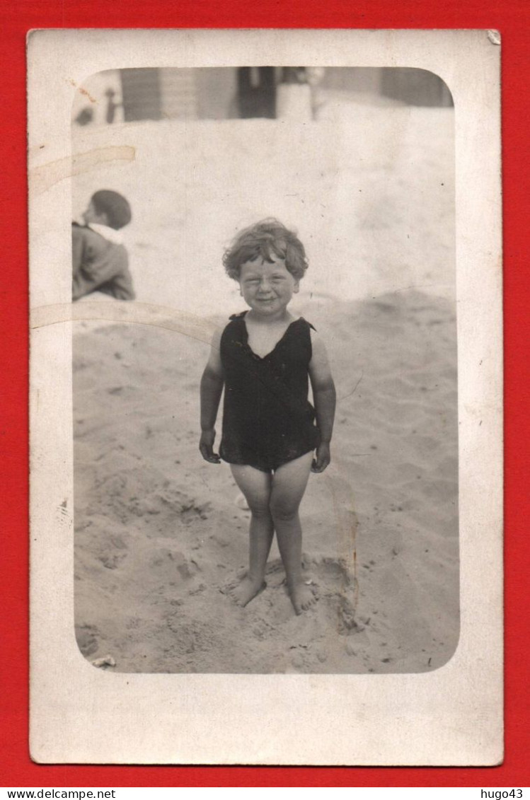 (RECTO / VERSO) ENFANT A LA PLAGE - CPA PHOTO 75 - Photographie