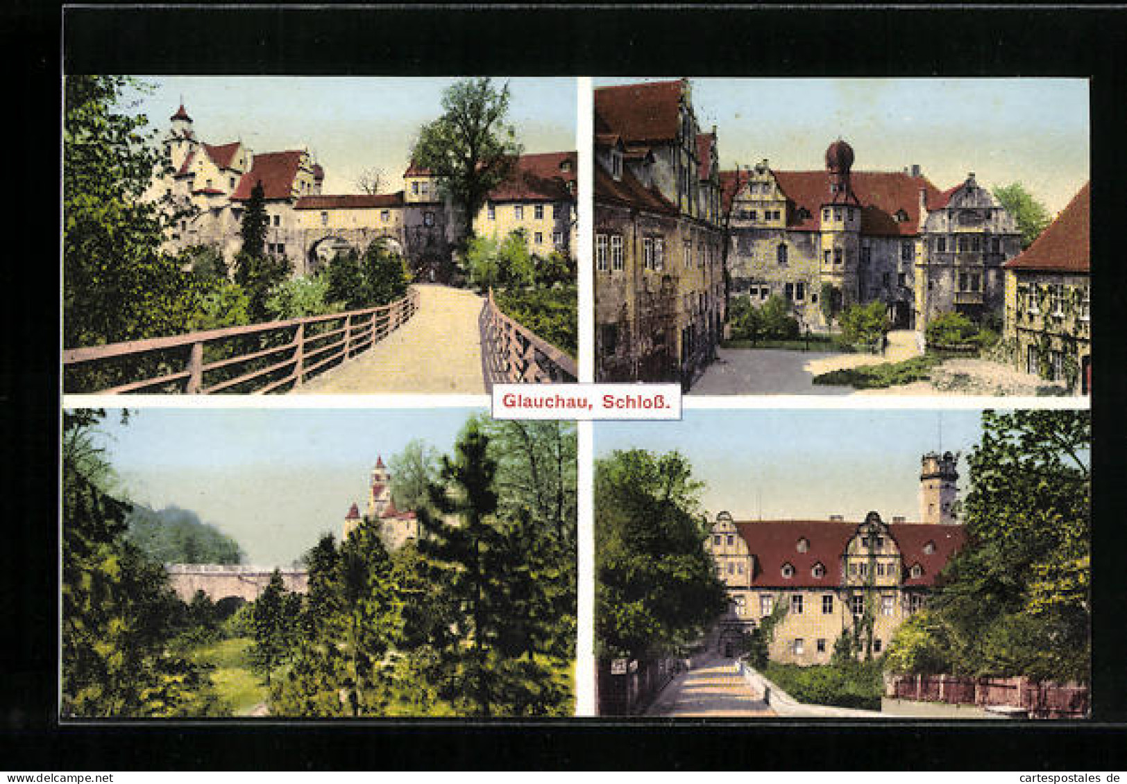 AK Glauchau, Vier Ansichten Vom Schloss  - Glauchau