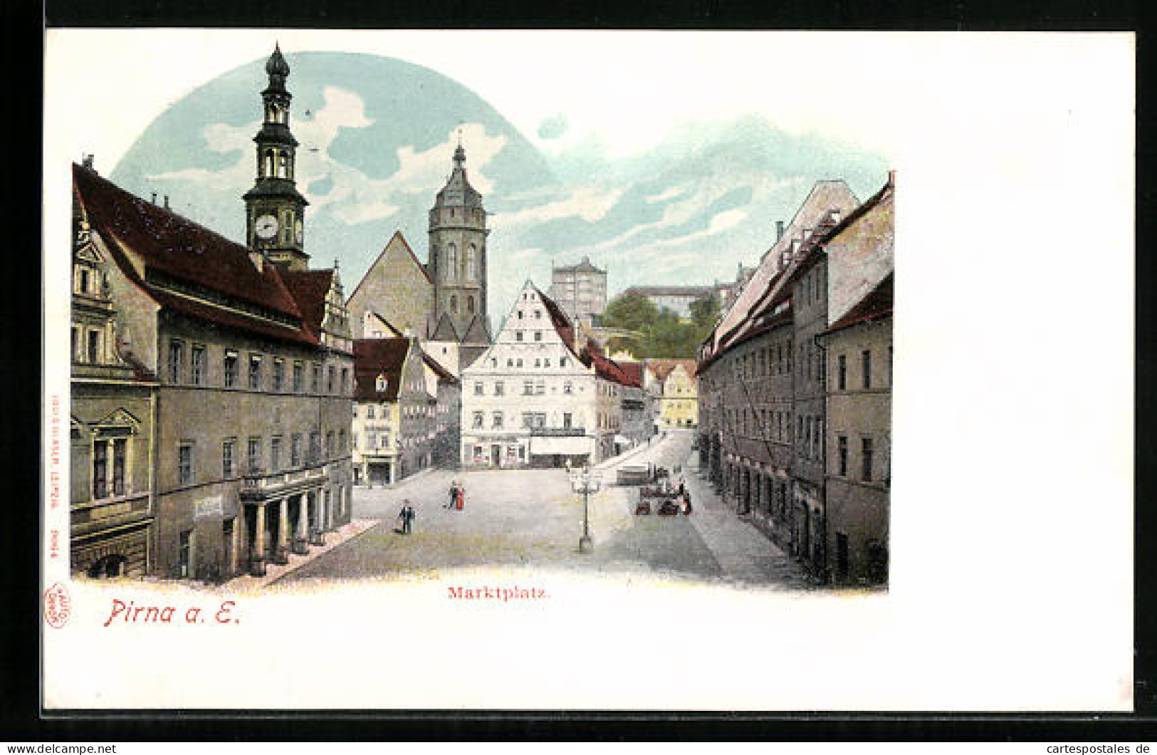 AK Pirna A. Elbe, Marktplatz  - Pirna