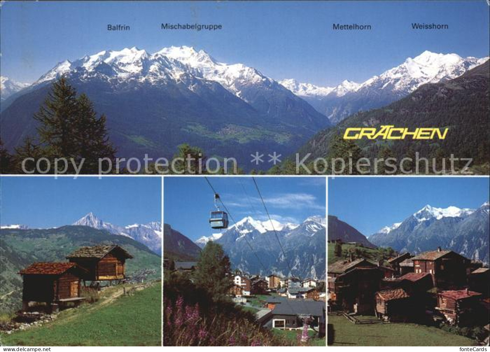 12455553 Graechen VS Alpenpanorama Berghuetten Kabinenbahn Graechen - Other & Unclassified