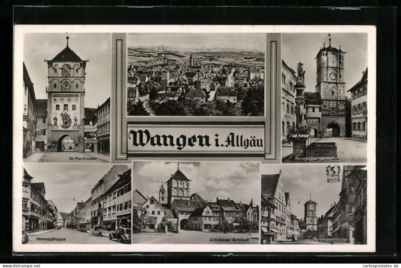 AK Wangen Im Allgäu, Ortsansicht, St. Martinstor, Herrenstrasse, Lindauer Vorstadt, Ravensburgertor  - Wangen I. Allg.