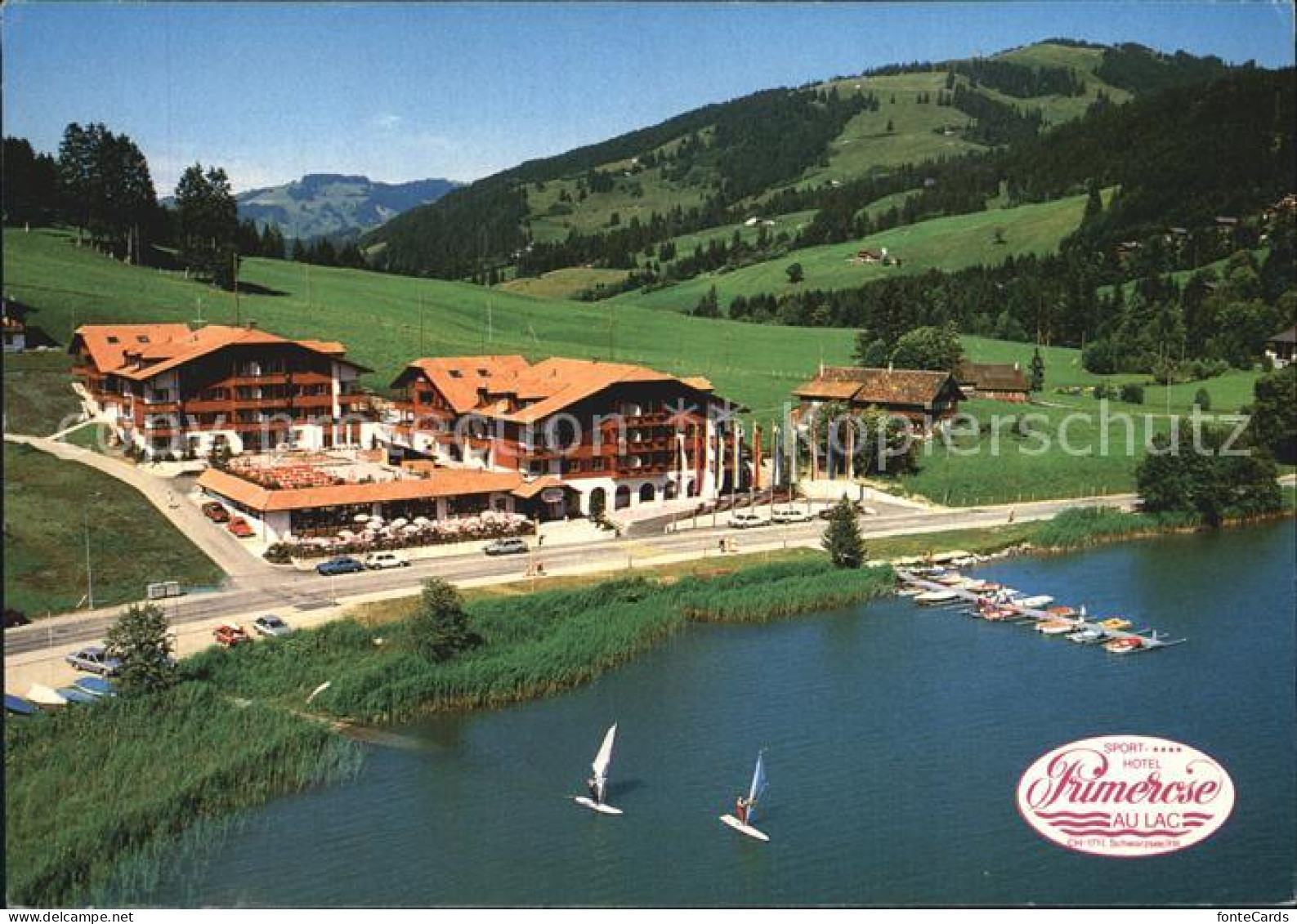 12455464 Schwarzsee Sense Sporthotel Primerose Fliegeraufnahme Schwarzsee - Sonstige & Ohne Zuordnung