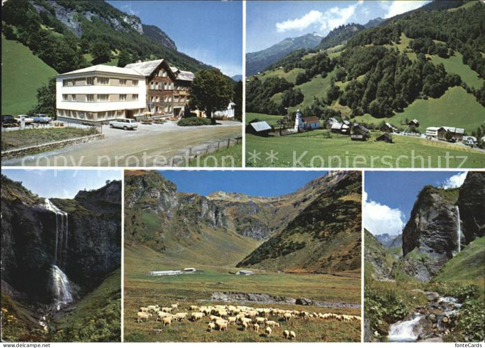 12455402 Weisstannen Hotel Gemse Panorama Wasserfall Schafherde Weisstannen - Sonstige & Ohne Zuordnung