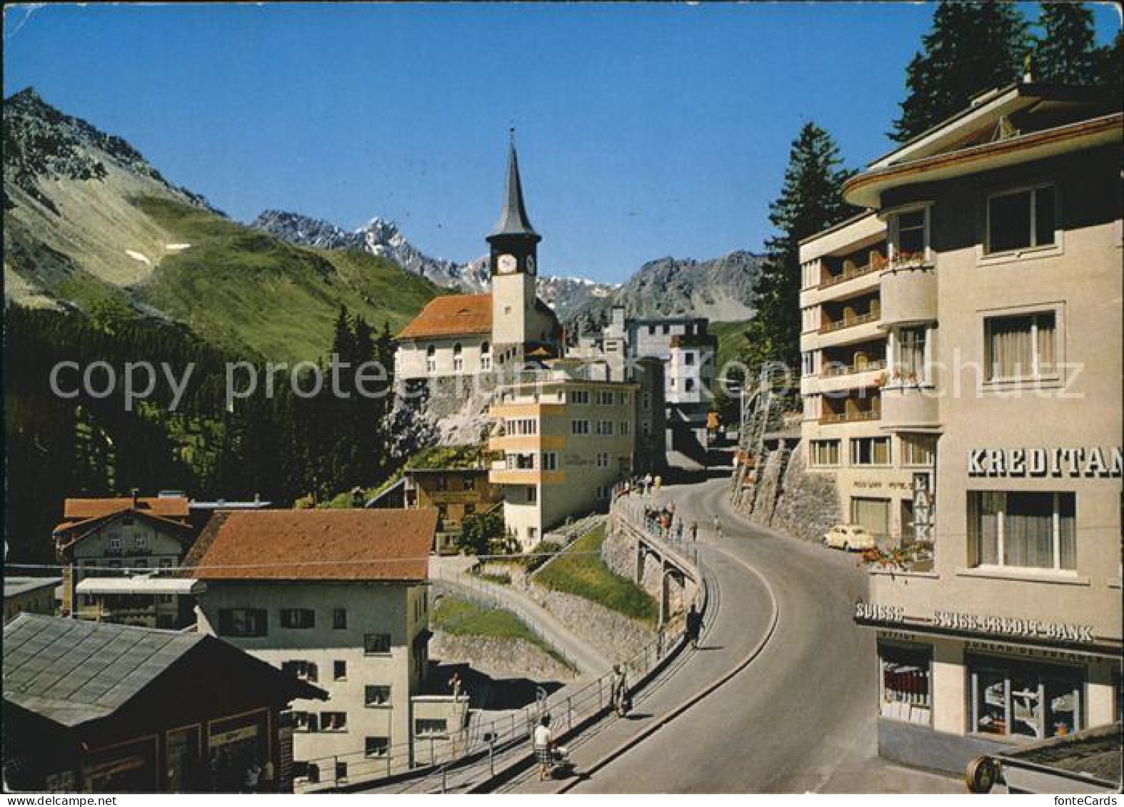 12453630 Arosa GR Dorfstrasse Mit Kirche Arosa - Sonstige & Ohne Zuordnung