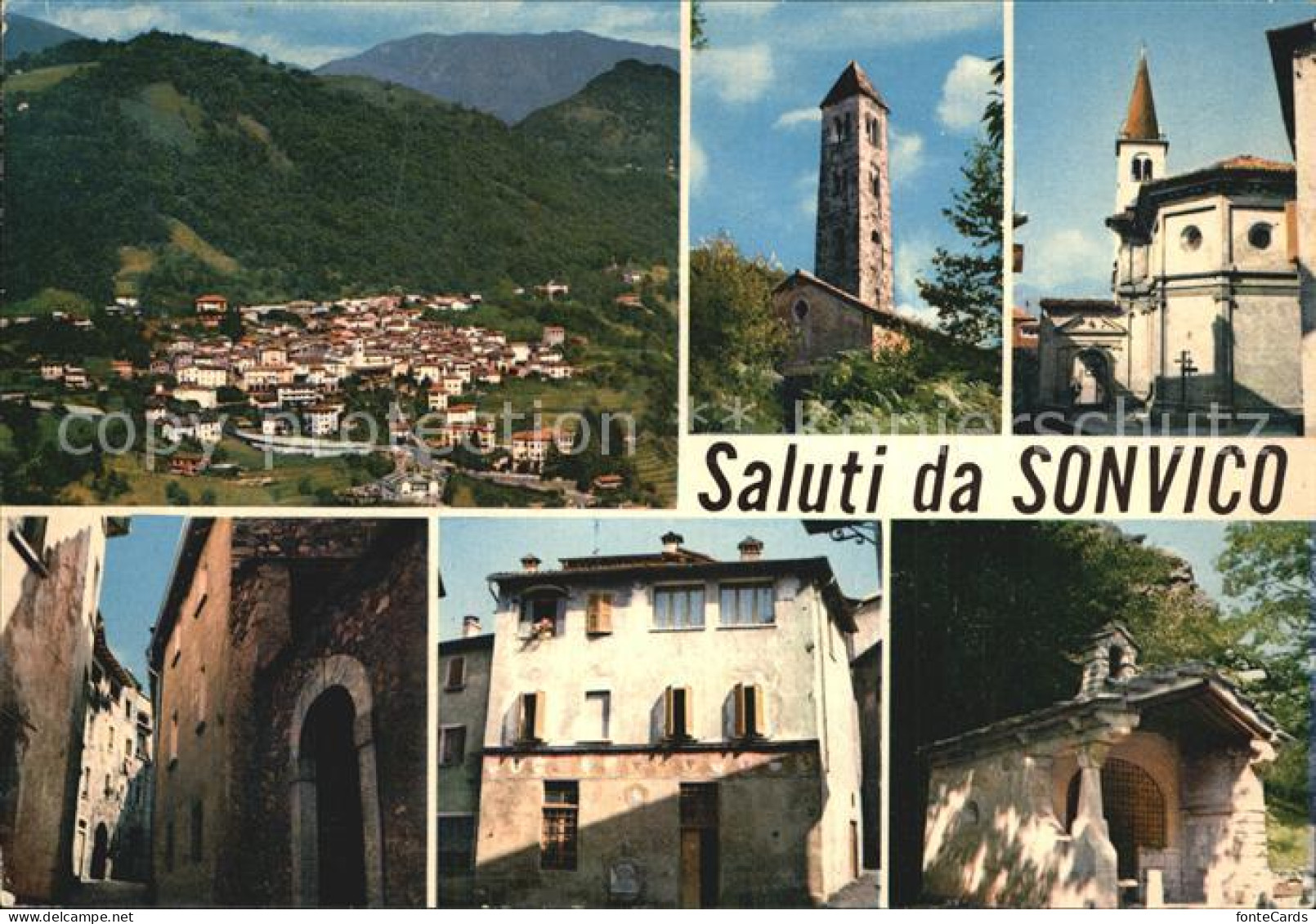 12451451 Sonvico Panorama Kirche Dorfmotive Kapelle Sonvico - Autres & Non Classés