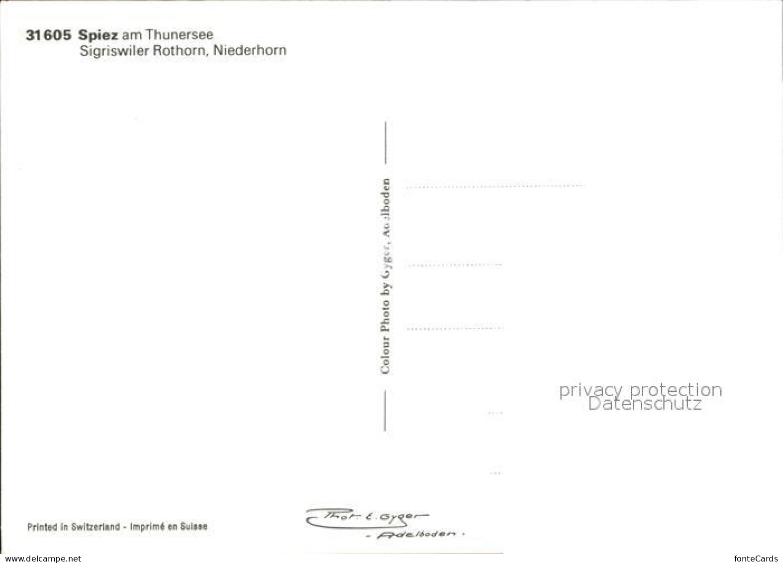 12450733 Spiez BE Mit Sigriswiler Rothorn Und Niederhorn Spiez - Sonstige & Ohne Zuordnung