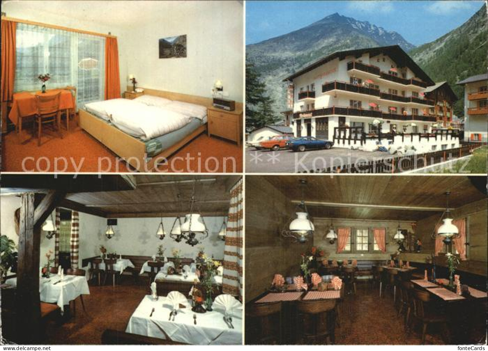 12444190 Saas Almagell Hotel Mattmarblick Gastraum Speiseraum Doppelzimmer Saas  - Other & Unclassified