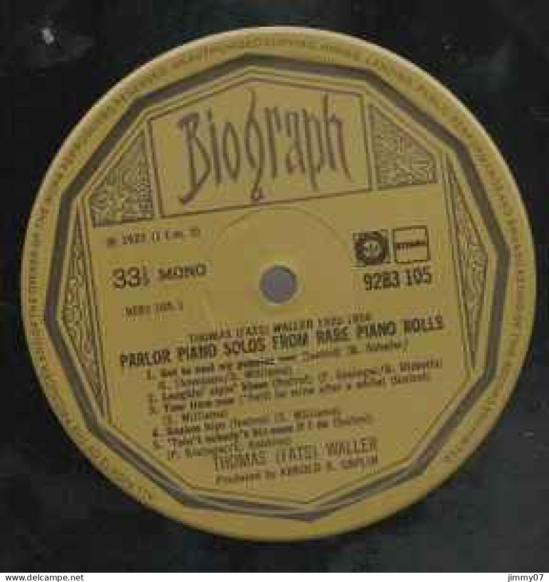 Thomas "Fats" Waller - 1923-1924 Parlor Piano Solos From Rare Piano Rolls (LP, Comp, Mono) - Jazz