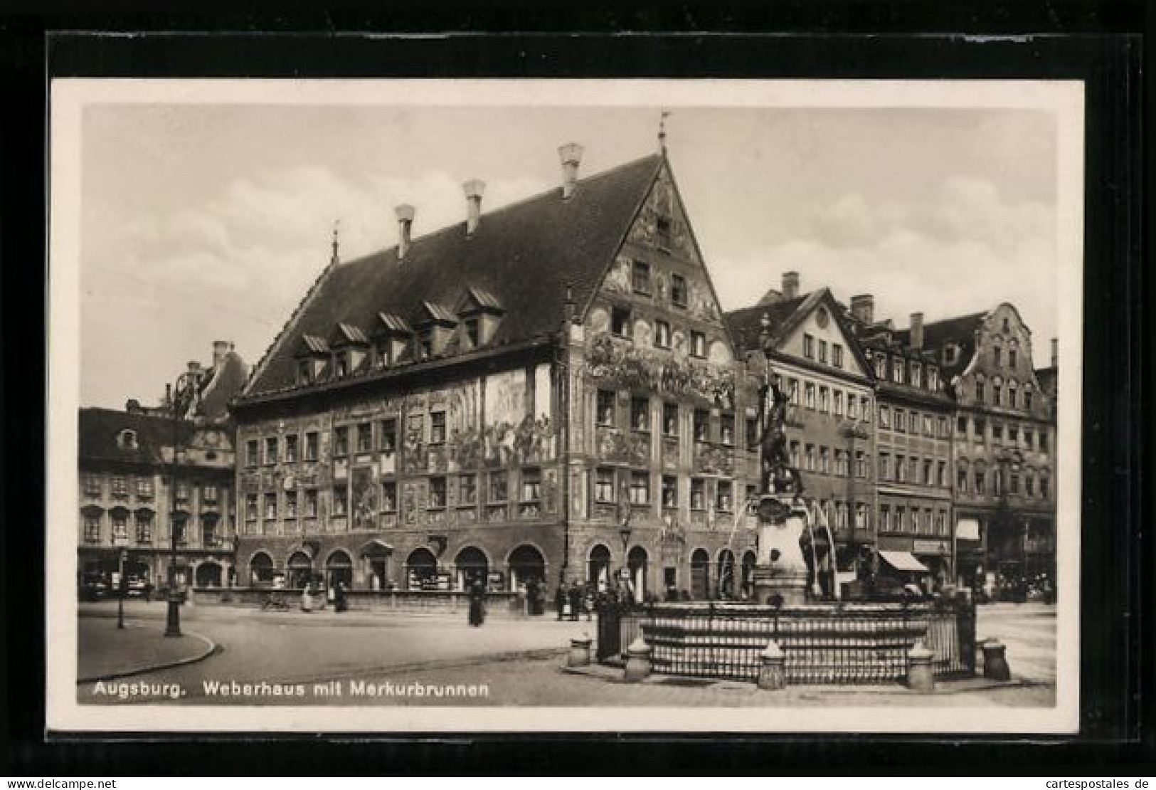 AK Augsburg, Weberhaus Mit Merkurbrunnen  - Augsburg