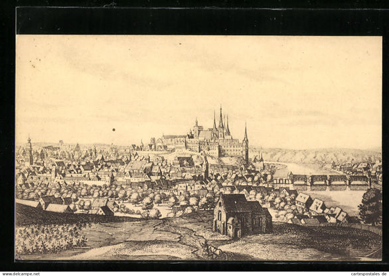 Künstler-AK Alt-Meissen, Ortsansicht Im Jahre 1650  - Meissen