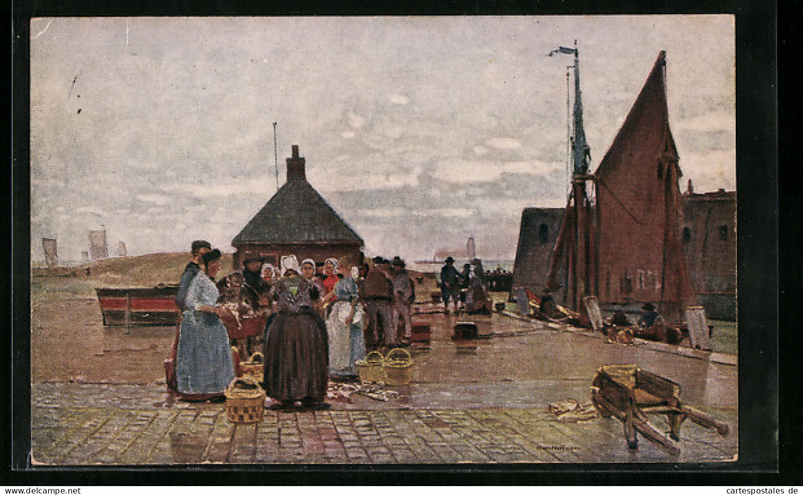 Künstler-AK Vlissingen, Szene Vom Markt  - Vlissingen