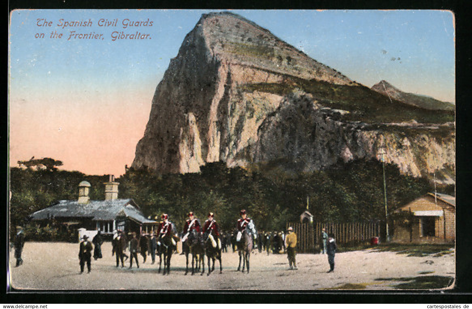 Postal Gibraltar, The Spanish Civil Guards On The Frontier  - Gibraltar