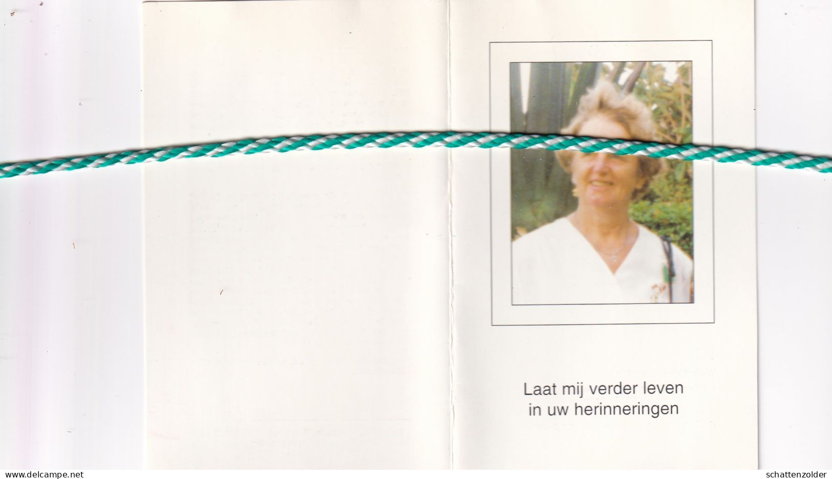Clara Daeninck-Steyaert, Sleidinge 1928, Gent 1999. Foto - Obituary Notices