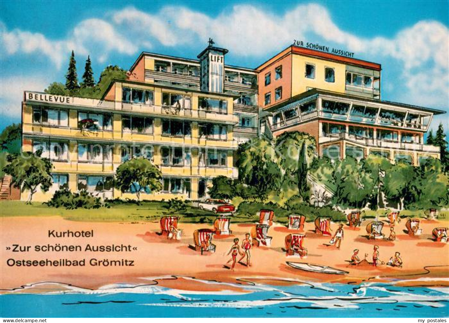 73743741 Groemitz Ostseebad Kurhotel Zur Schoenen Aussicht Illustration Groemitz - Grömitz