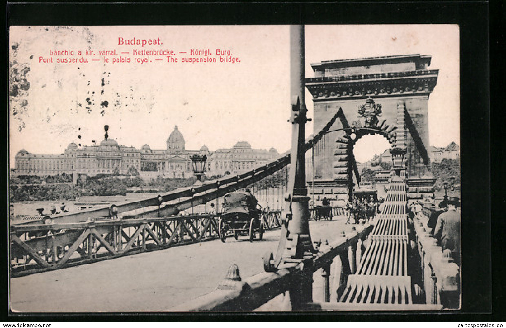 AK Budapest, Kettenbrücke Und Königl. Burg  - Hongrie