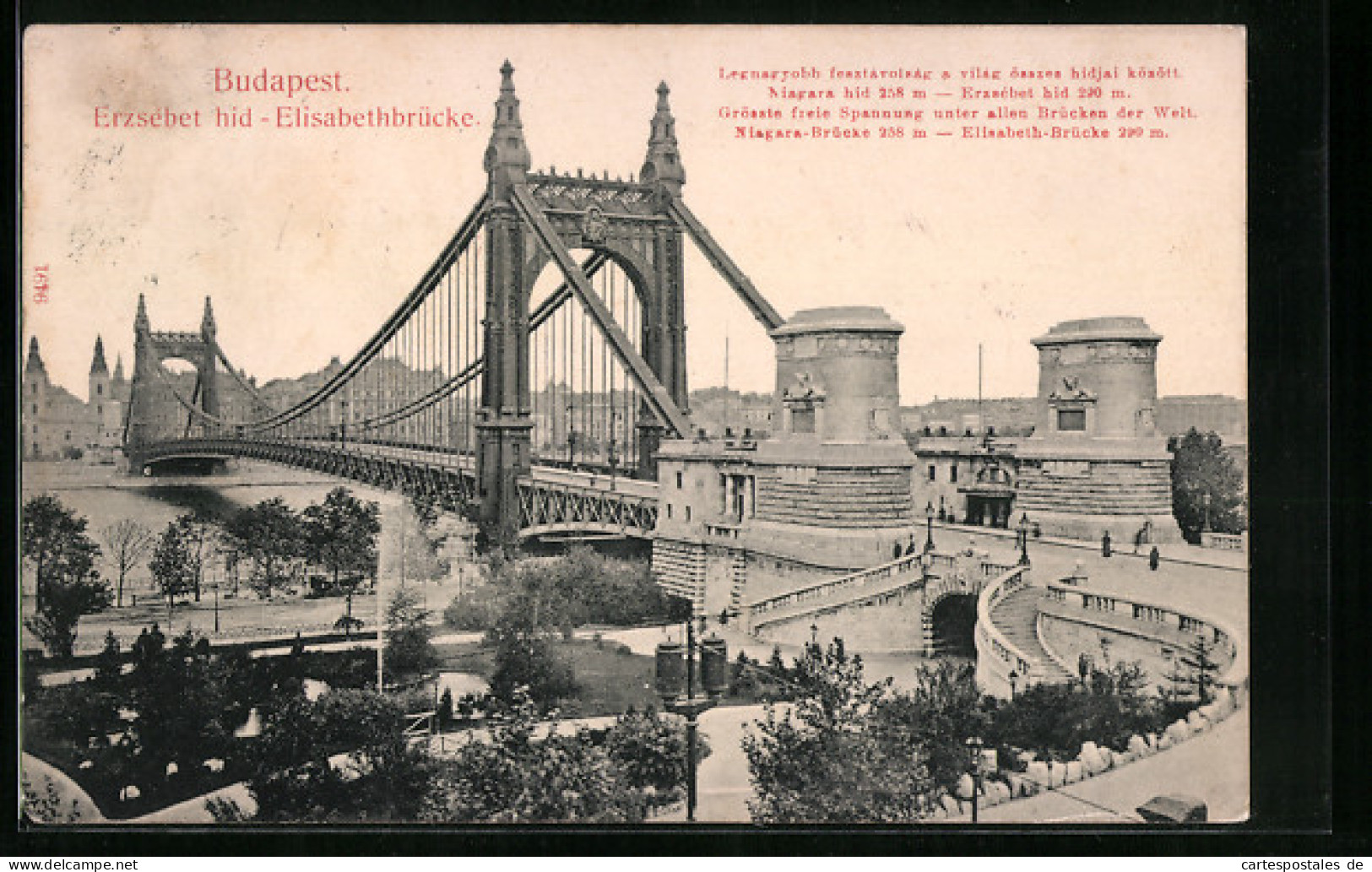AK Budapest, Elisabethbrücke  - Ungheria