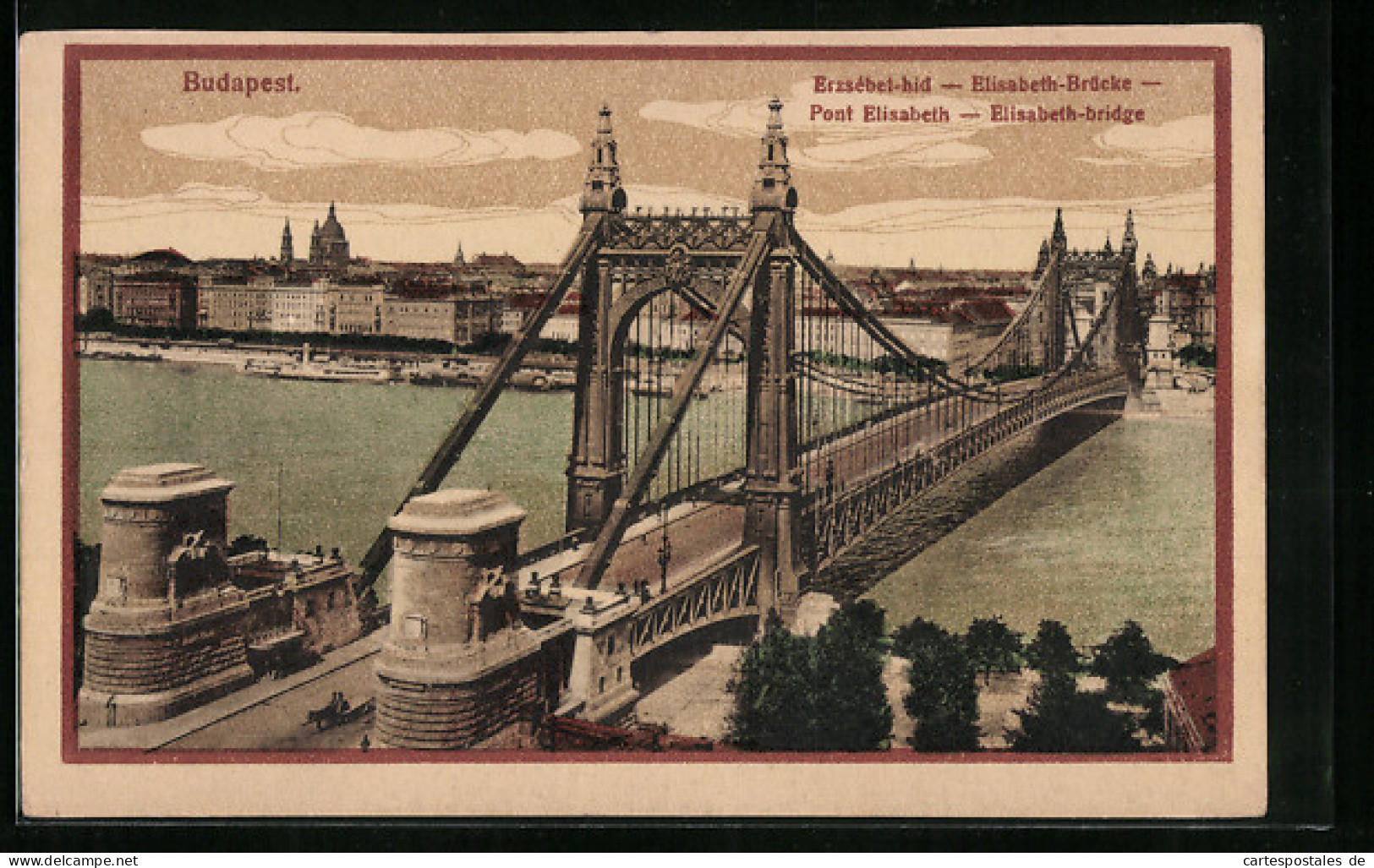 AK Budapest, Elisabeth-Brücke  - Ungheria