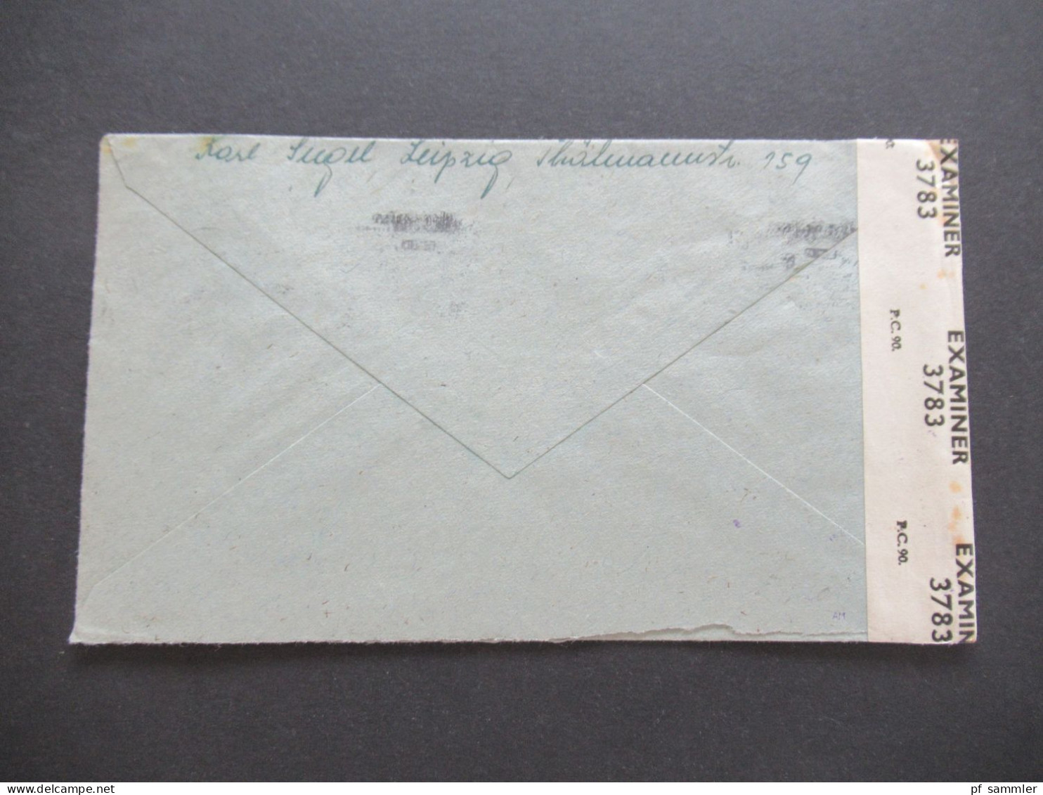 4.1946 Kontrollrat Ziffer Nr.919 EF Zensurbeleg Stempel Military Censorship Und Zensurstreifen Opened By Examiner 3783 - Brieven En Documenten