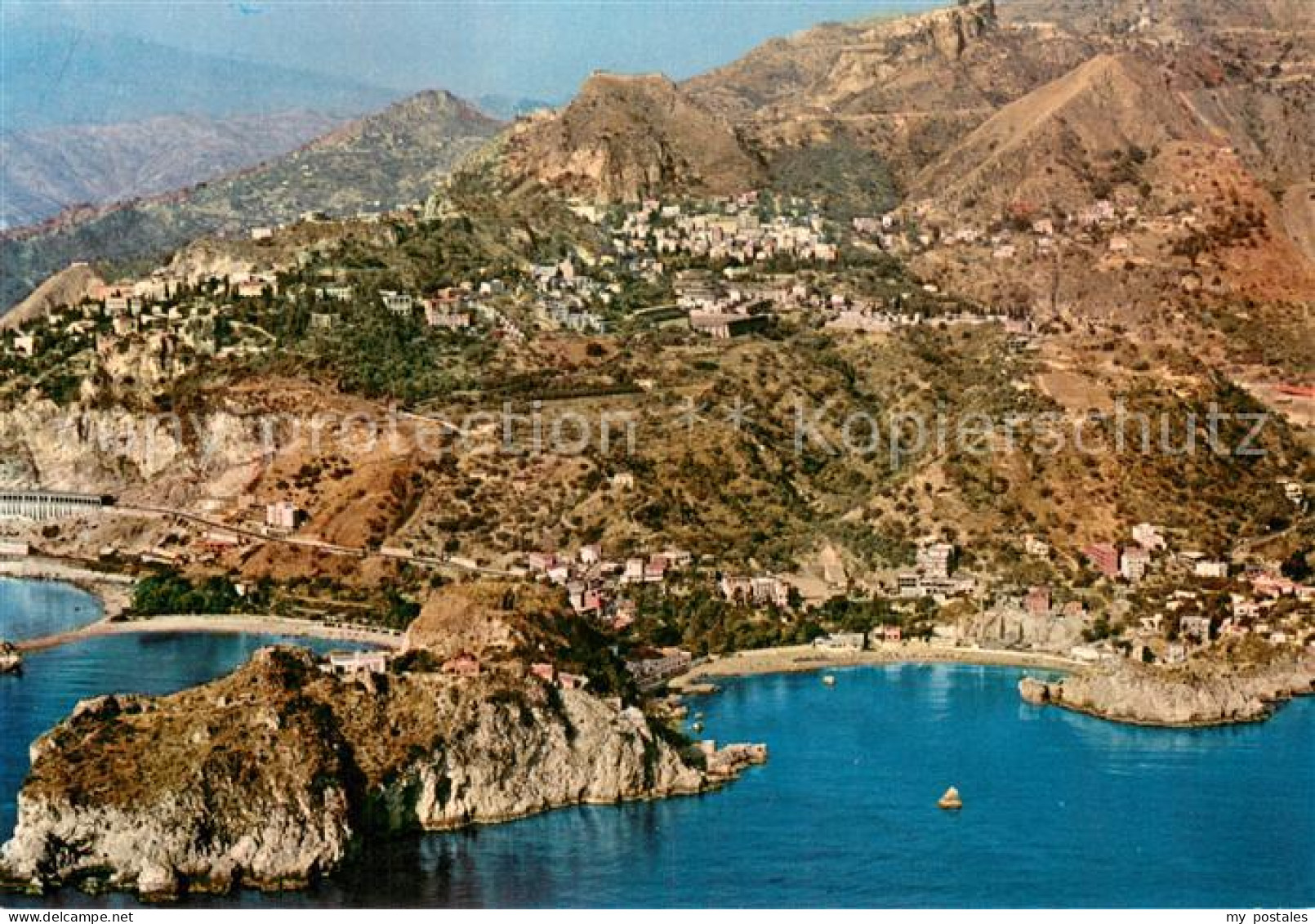 73743565 Taormina Sicilia Isola Bella E Mazzaro Veduta Aerea  - Autres & Non Classés