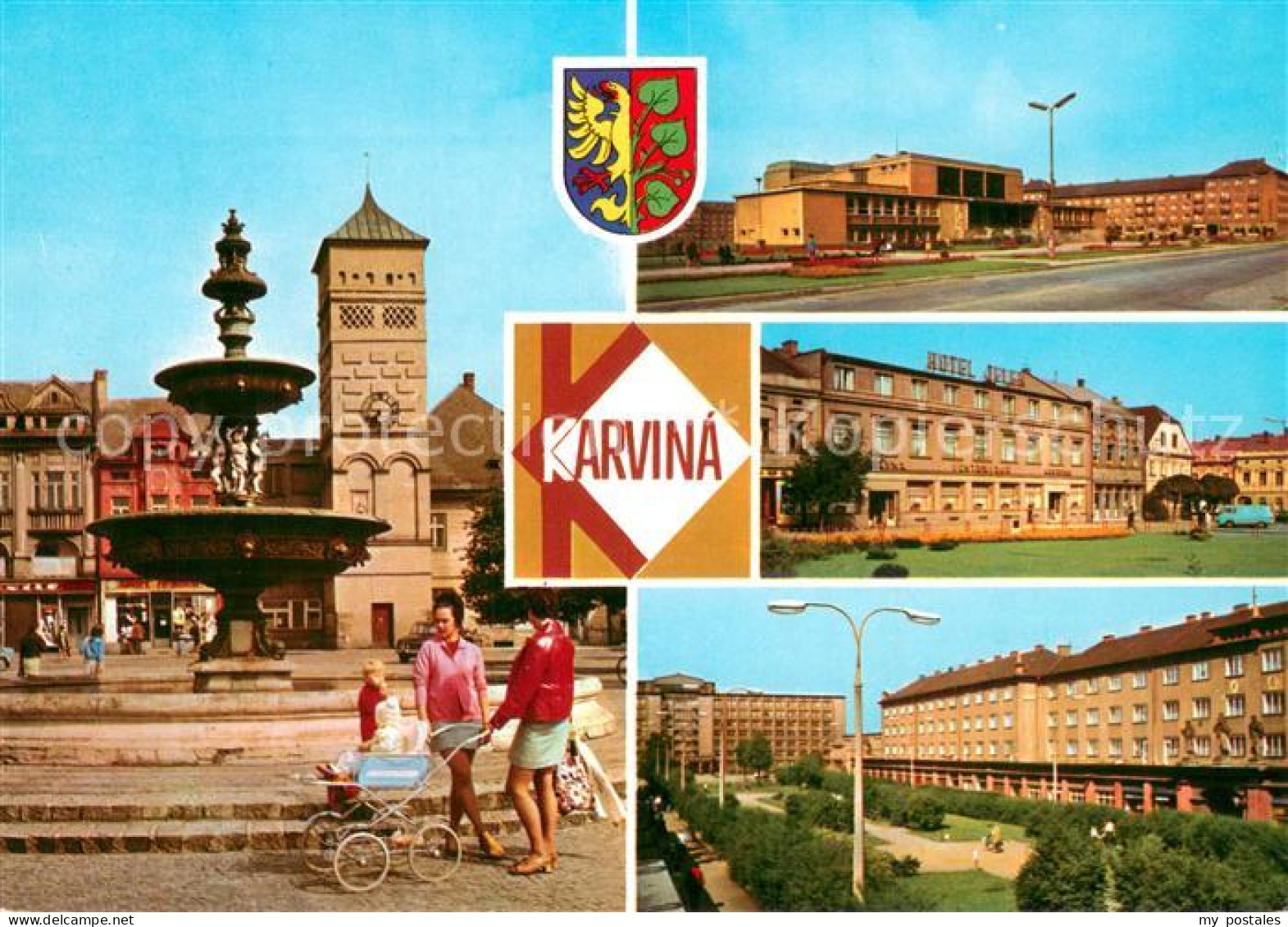 73743533 Karvina CZ Kasna A Radnice Na Namesti 9. Kvetna Dum Kultury Hotel Jelen - Tchéquie