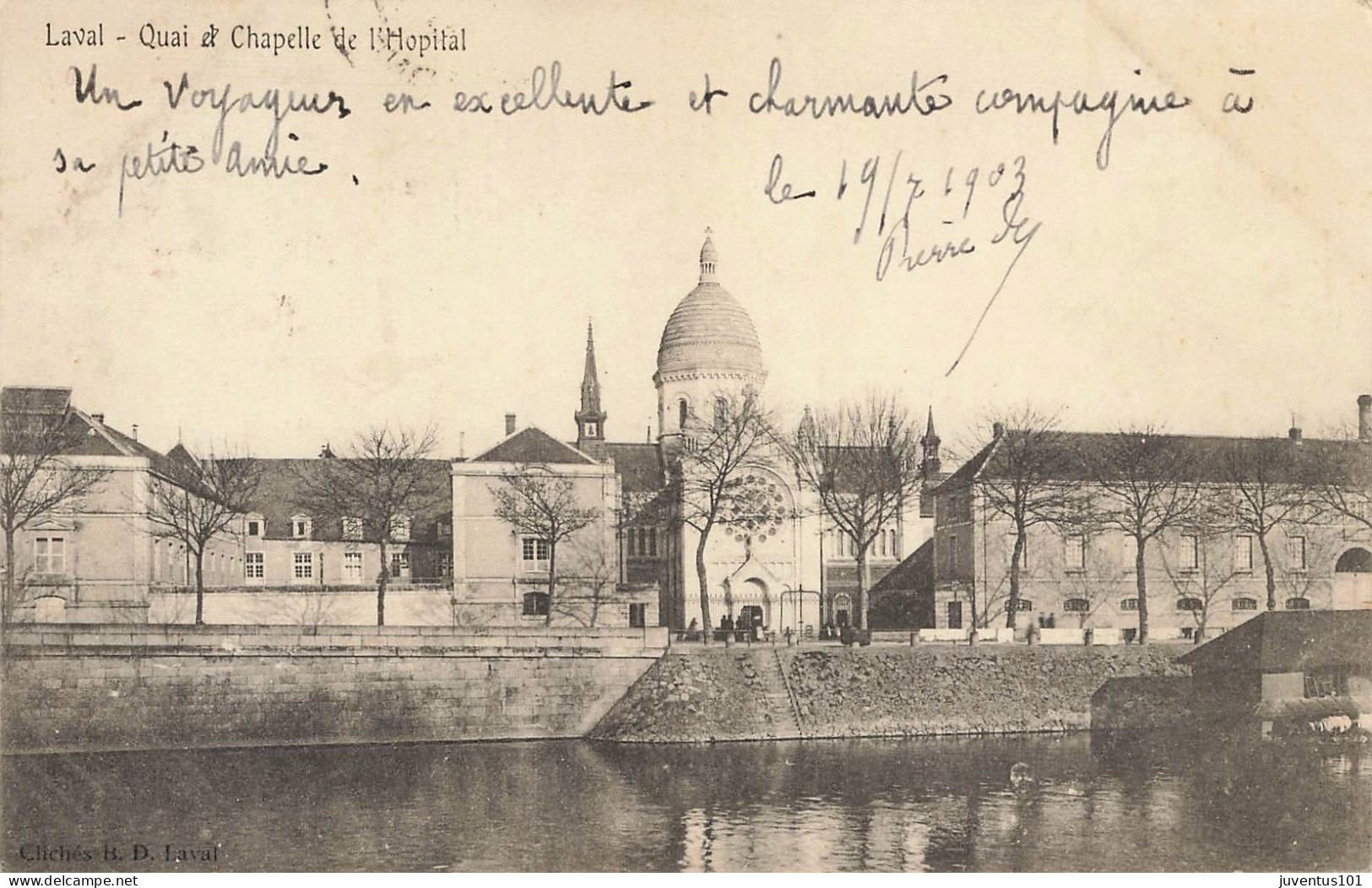 CPA Laval-Quai Et Chapelle De L'hôpital-Timbre   L2876 - Laval