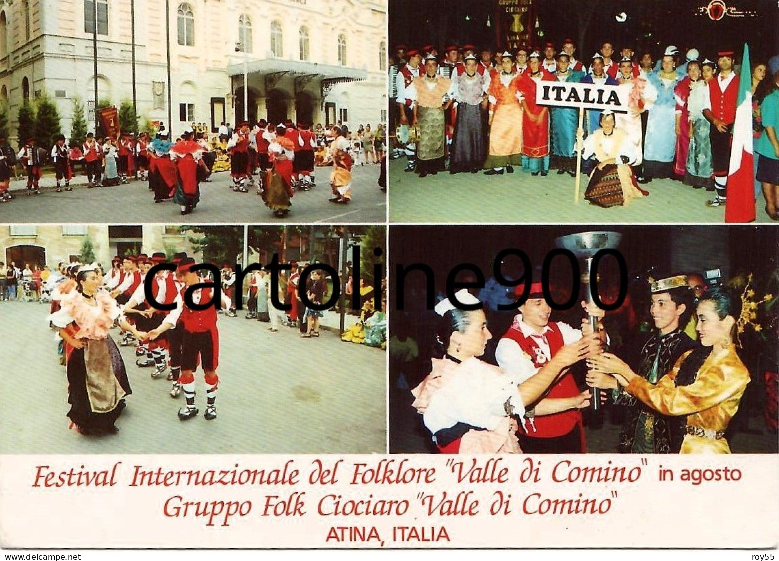 Folklore Frosinone Atina Vedute Gruppo Folk Ciociaro Valle Di Comino Al Festival Internazionale Del Folklore (v.retro) - Bailes