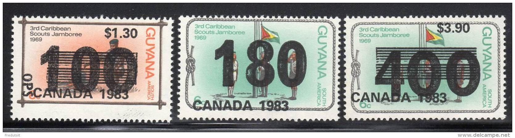 GUYANA - N°818/20  ** (1983) JAMBOREE  CANADA - Guyana (1966-...)