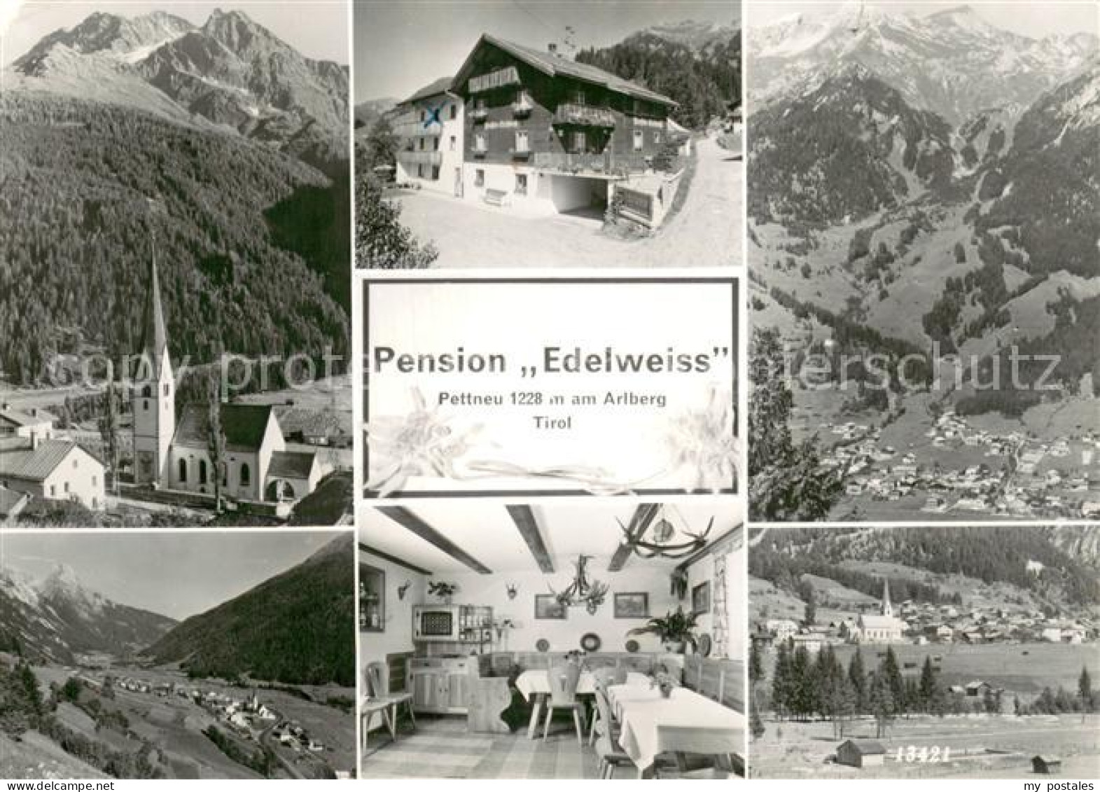 73743377 Pettneu Arlberg Pension Edelweiss Kirche Panorama Gastraum Pettneu Arlb - Other & Unclassified