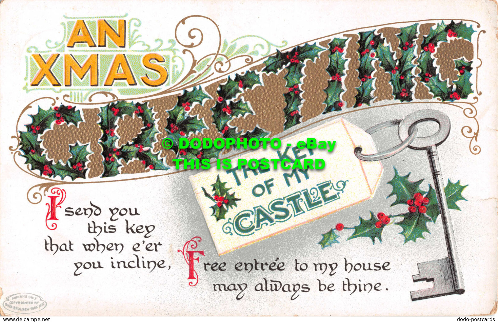 R545537 An Xmas Greeting. The Key Of My Castle. B. B. London And New York Series - Other & Unclassified