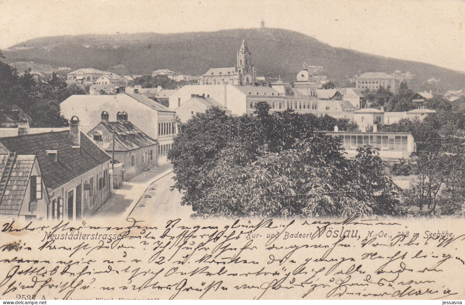 AK - (NÖ) BAD VÖSLAU - Ortsansicht Mit Neustädterstrasse 1909 - Baden Bei Wien