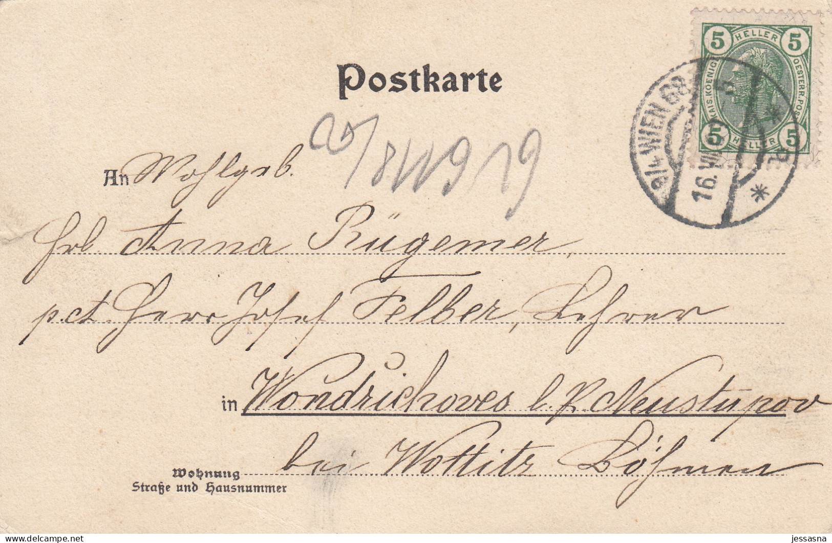 AK - (NÖ) BAD VÖSLAU - Ortsansicht Mit Neustädterstrasse 1909 - Baden Bei Wien