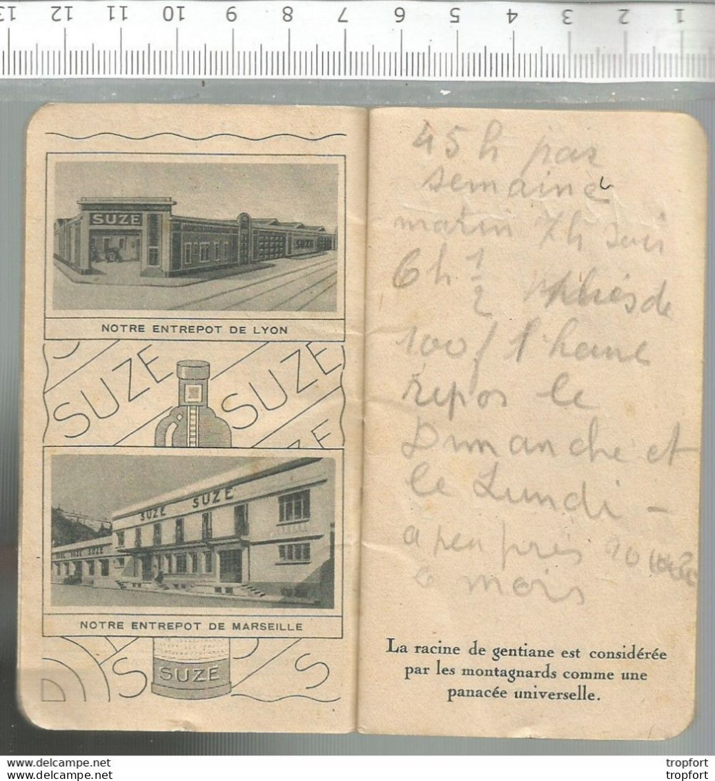 Po // Vintage // Petit Carnet Ancien Publicité SUZE Apéritif à La Gentiane 1939 Calendrier - Reclame