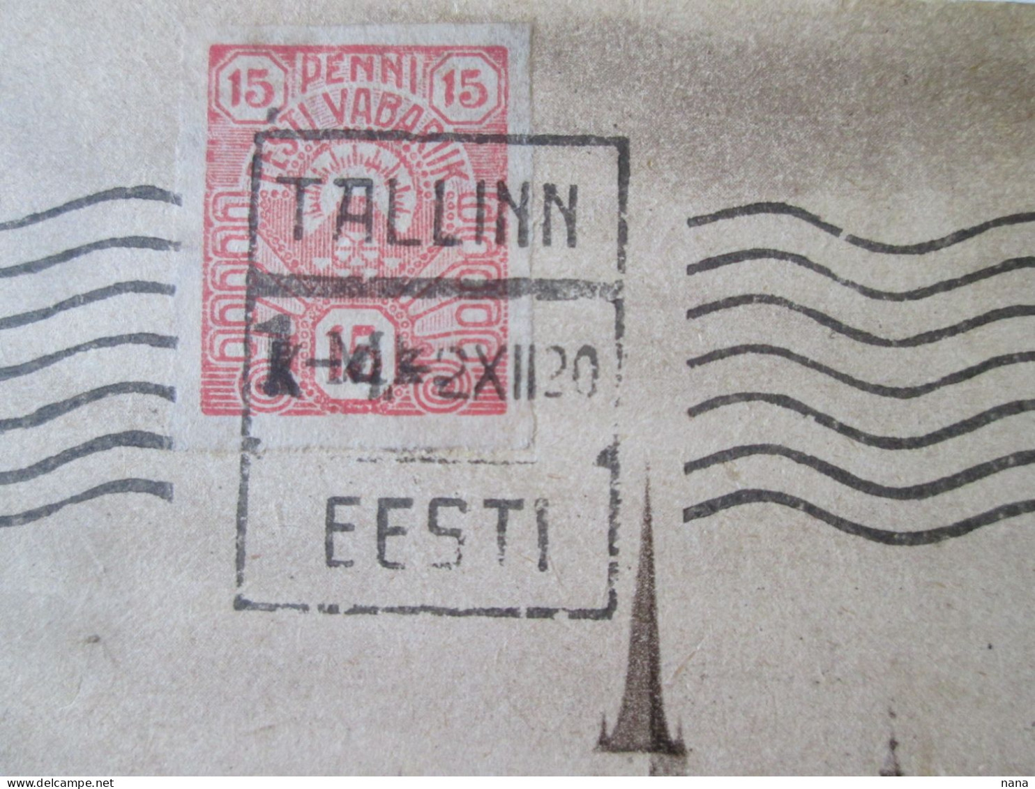 Estonia-Tallin:Toompea Castle 1920 Mailed Postcard With Rare Stamp - Estonie